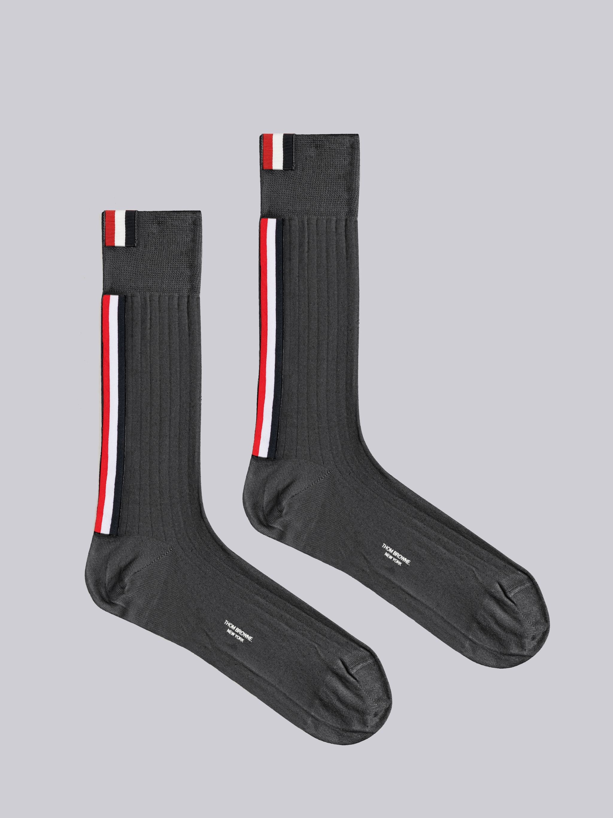 Rib Merino Stripe Mid Calf Socks - 1