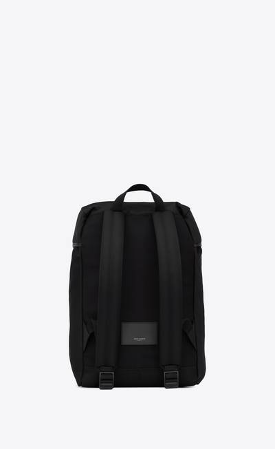 SAINT LAURENT city flap backpack in econyl®, smooth leather and nylon outlook