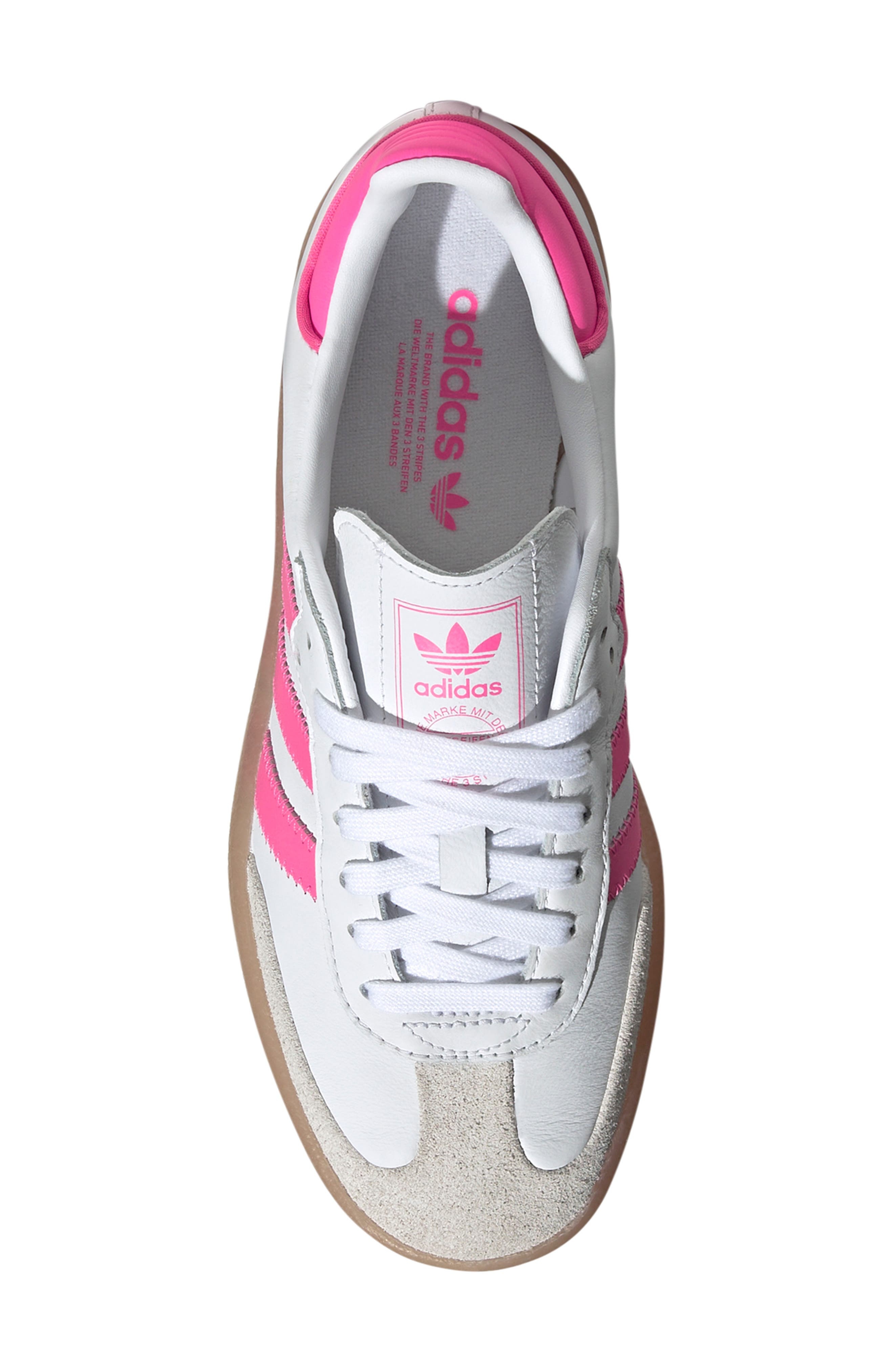 adidas Sambae Sneaker in White/Off White/Lucid Pink at Nordstrom - 4