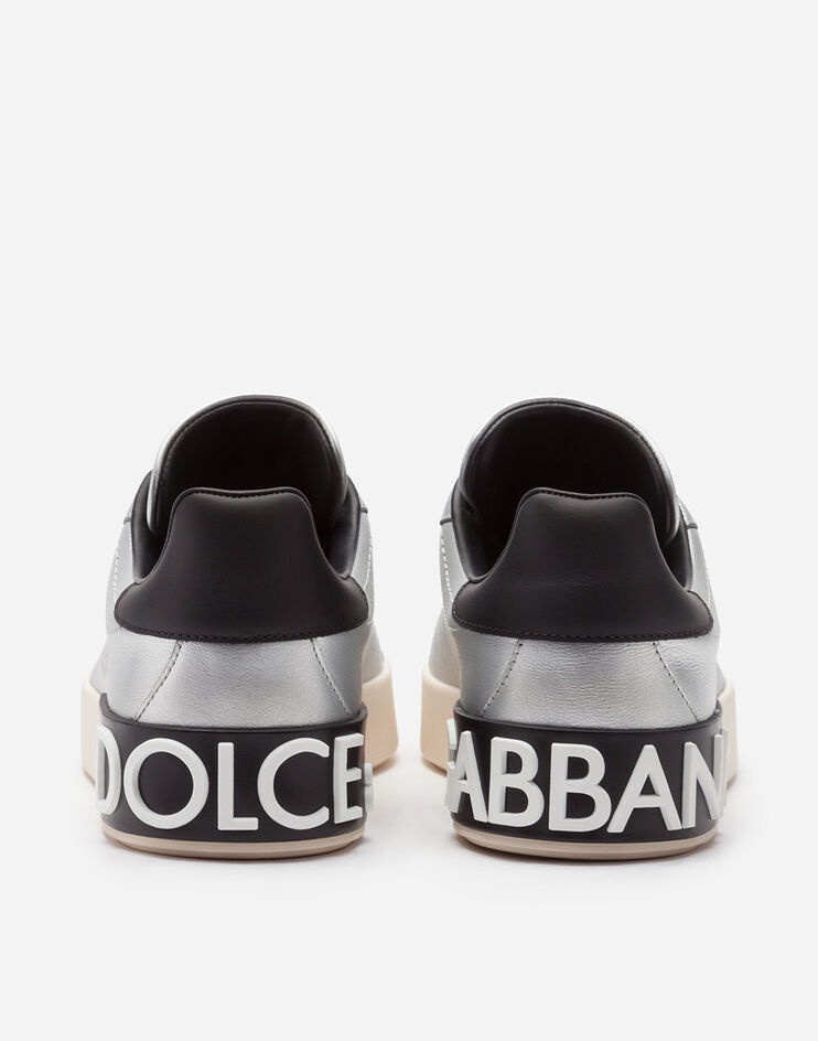 Calfskin nappa Portofino sneakers with lettering print - 3