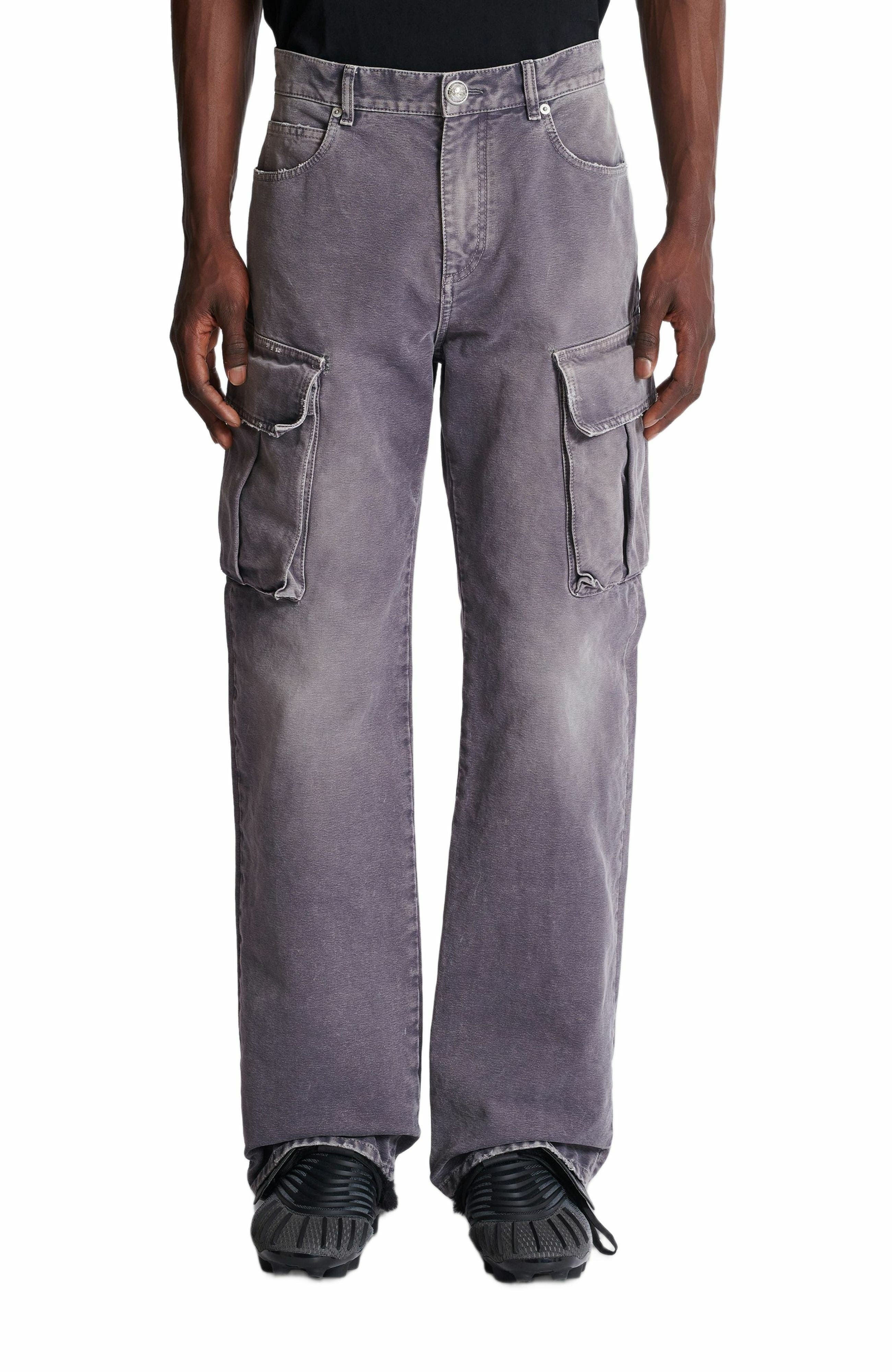 Balmain Denim loose-fit cargo jeans in Grey at Nordstrom - 7