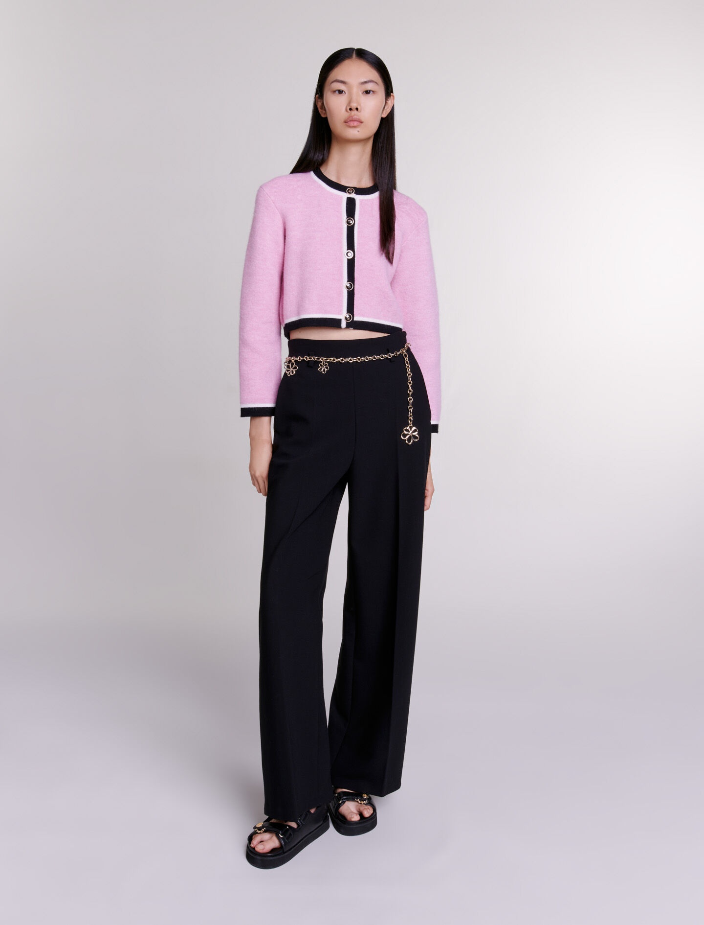 Cropped knit cardigan - 2