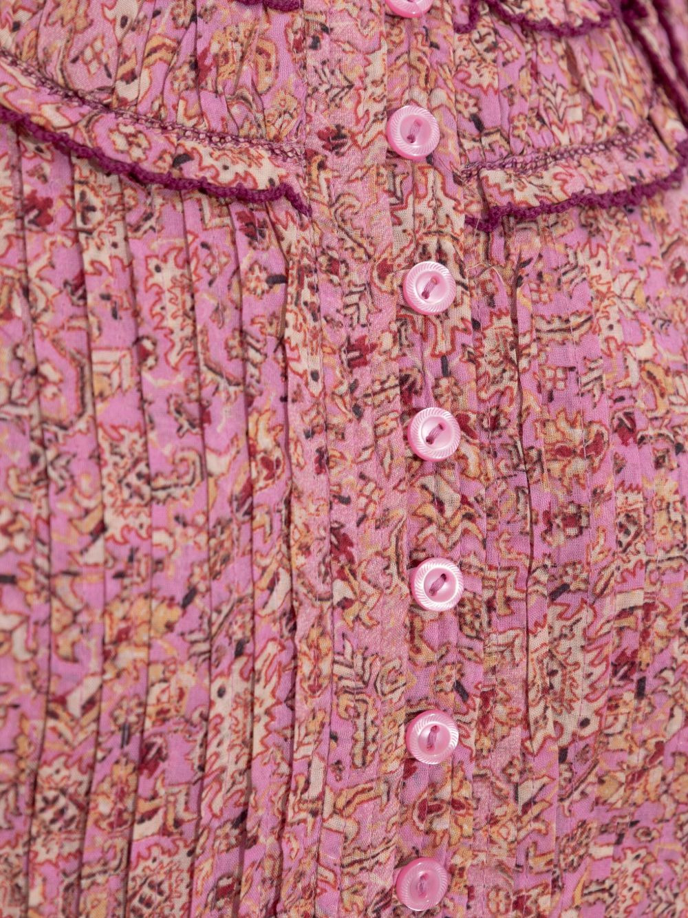 floral-print ruffled-details mini dress - 5