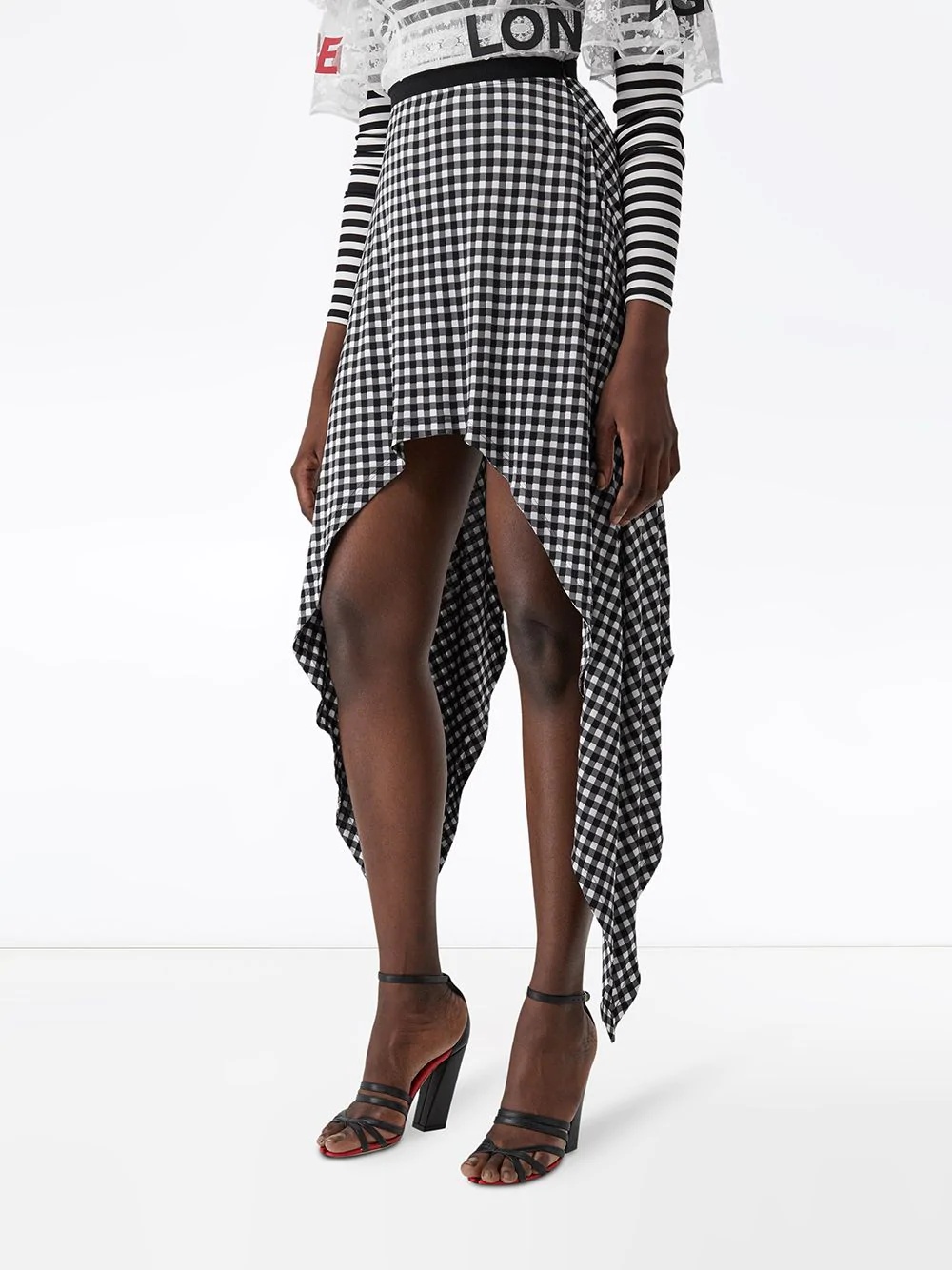 gingham scarf-tie mini skirt - 4