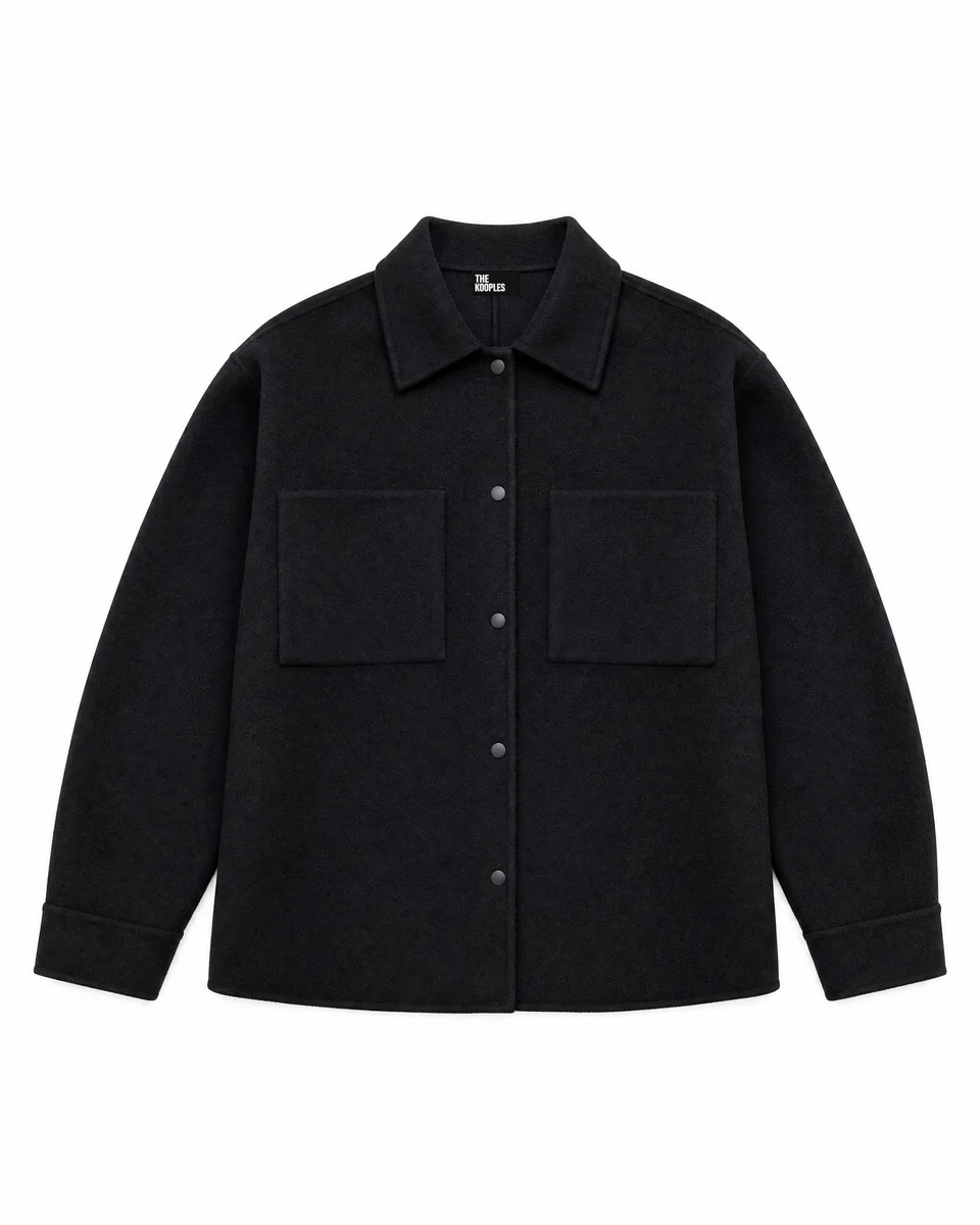 BLACK REVERSIBLE WOOL JACKET - 1