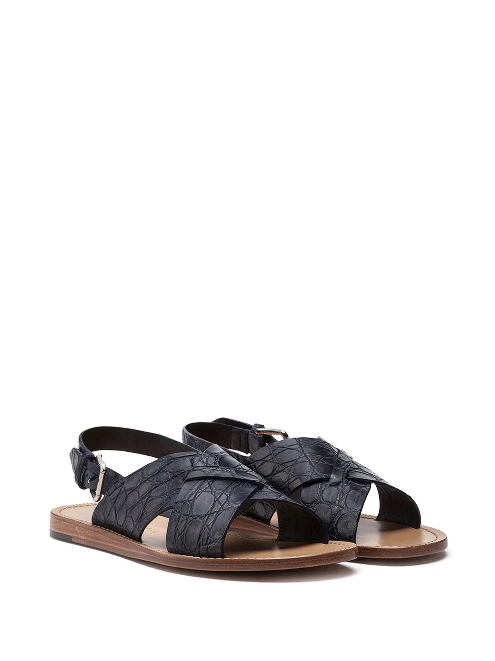 crocodile effect interwoven sandals - 2