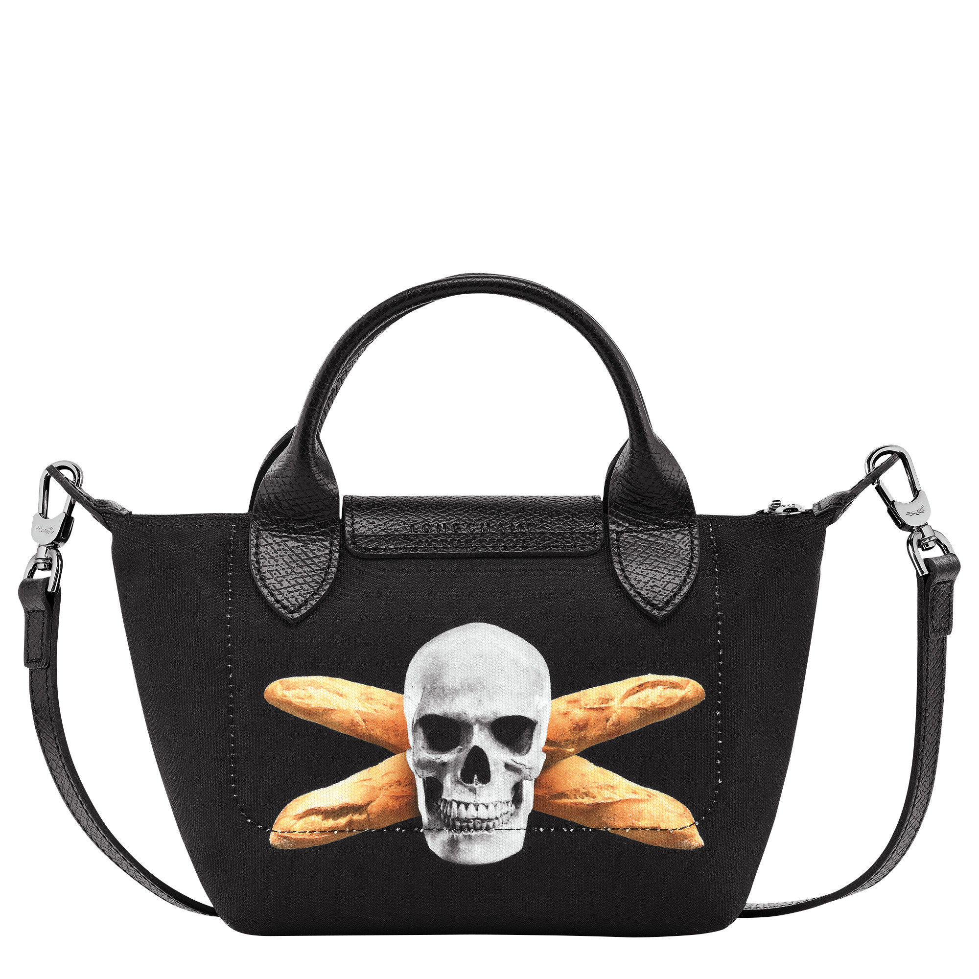 Longchamp x ToiletPaper XS Handbag Black - Canvas - 4