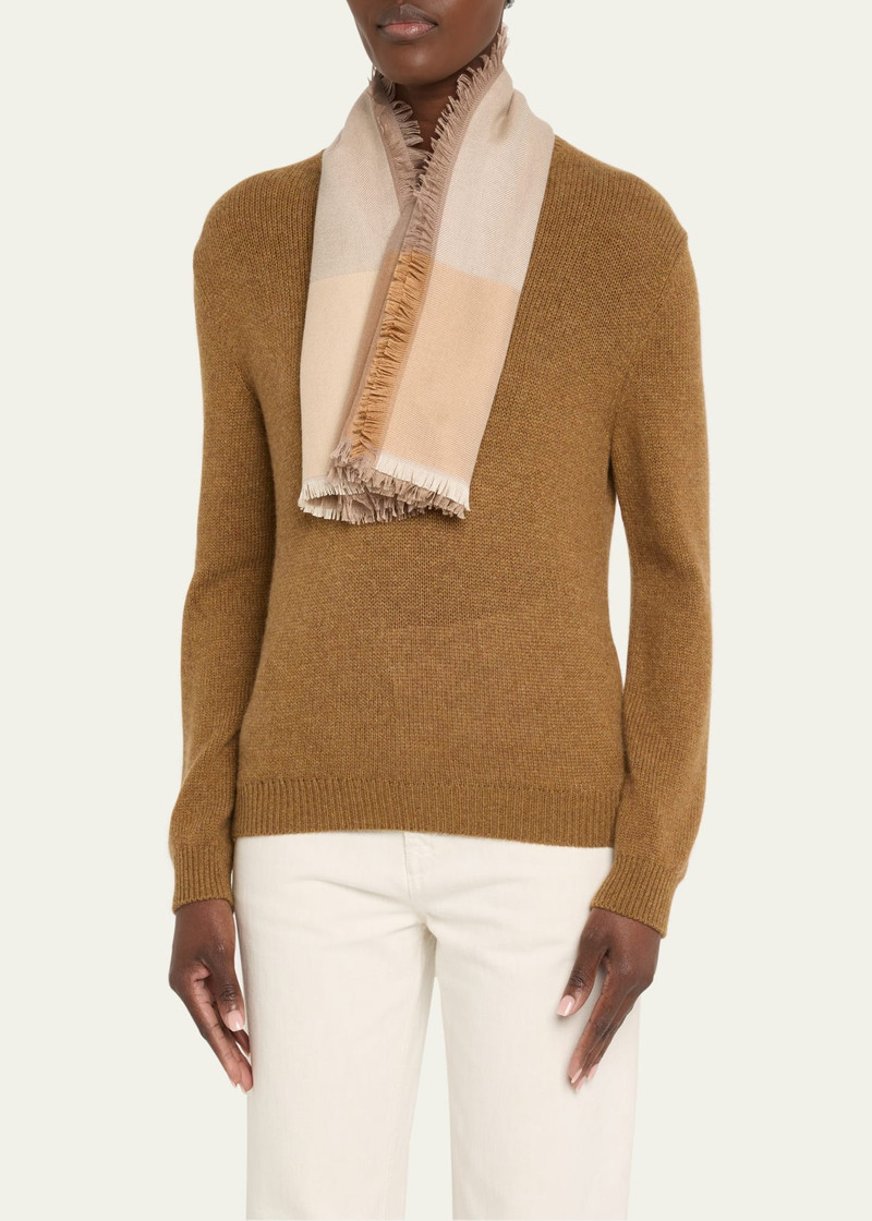 Loro Piana Quadrilatero Del Cashmere-Silk Scarf outlook