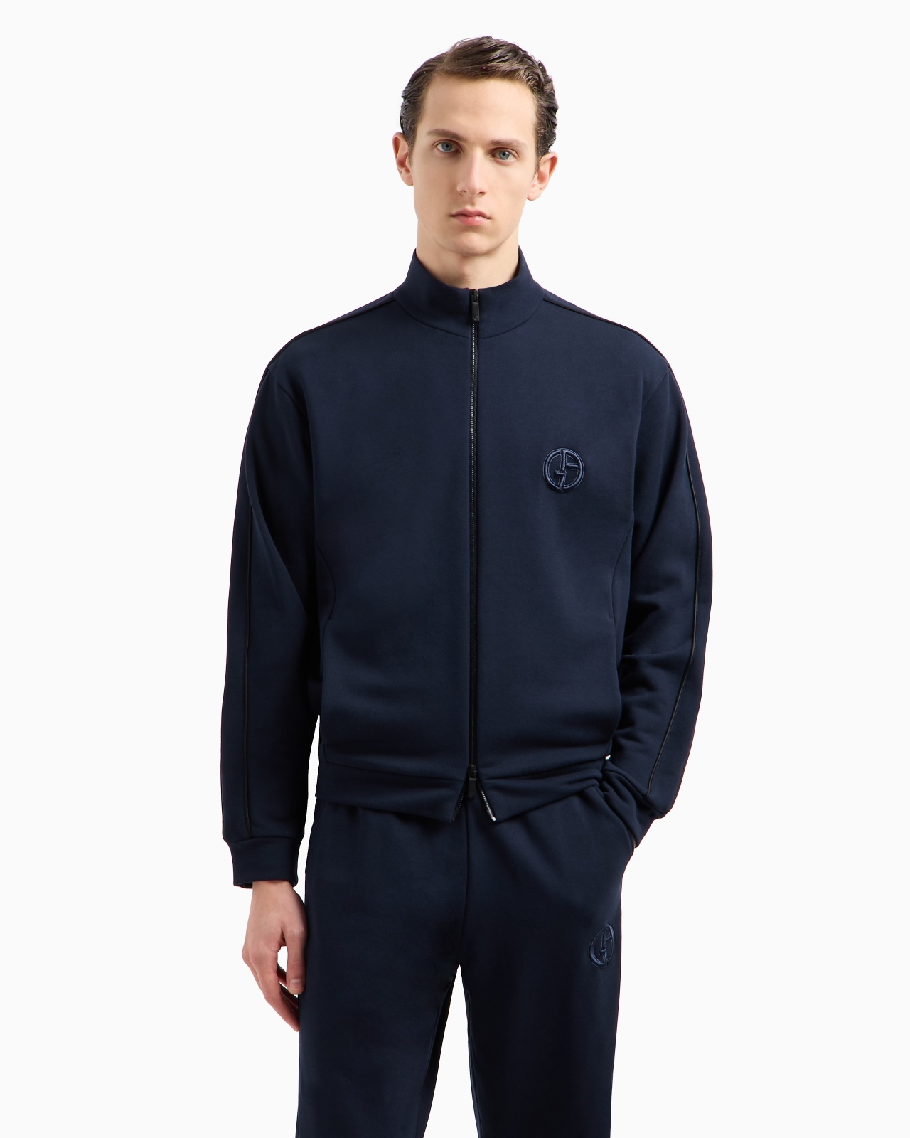 COTTON AND CASHMERE ZIP-UP SWEATSHIRT - 2
