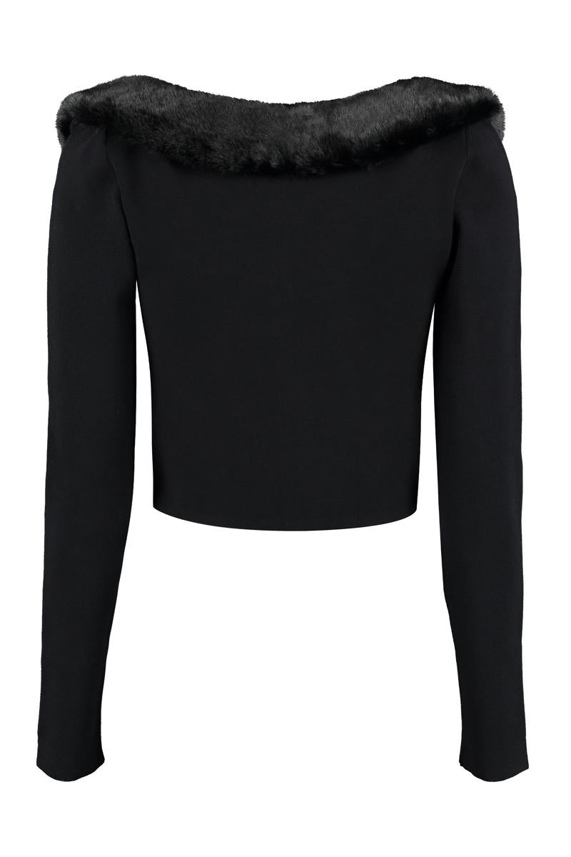 BLUMARINE FAUX FUR COLLAR CARDIGAN - 2