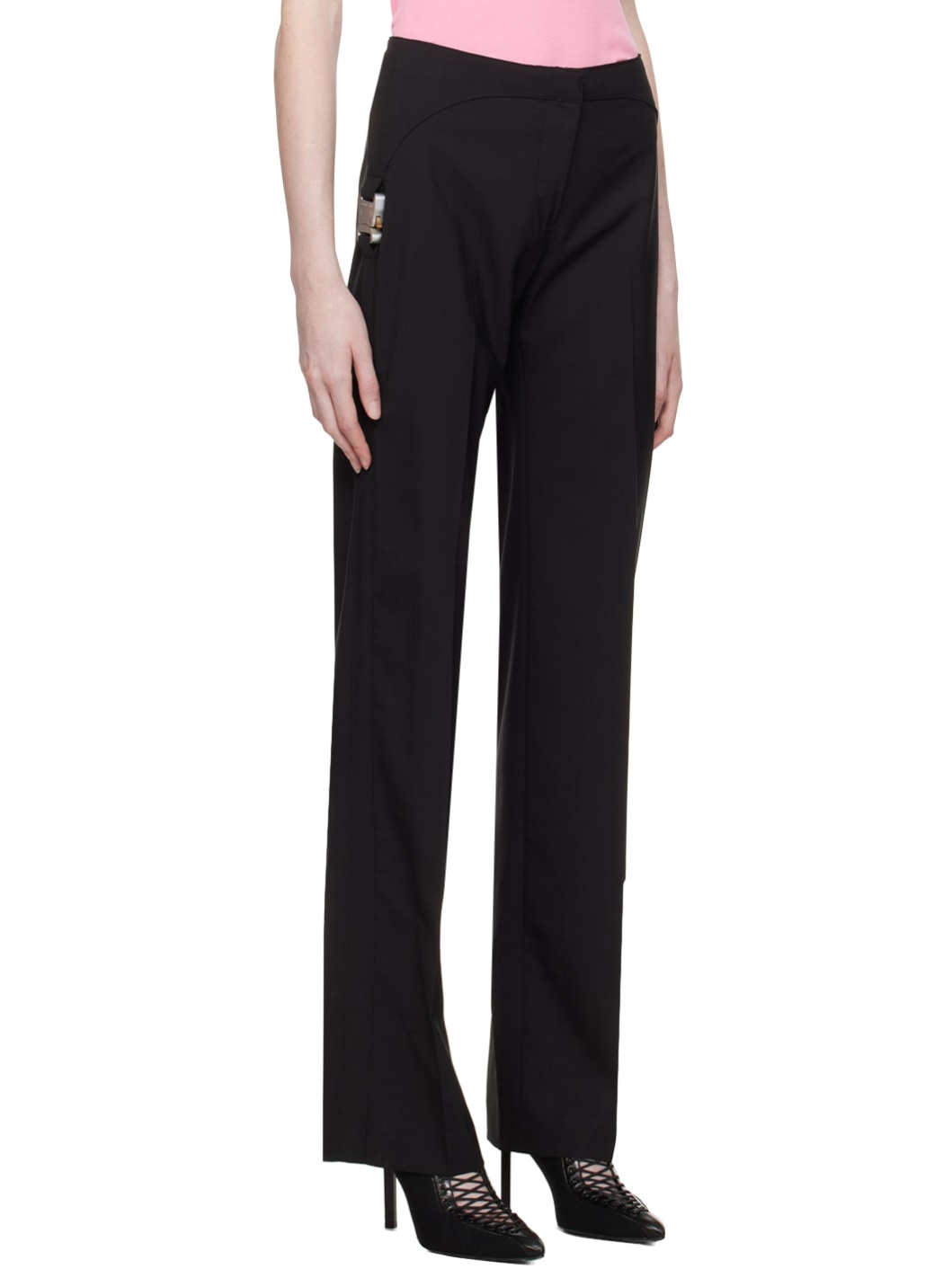 Black Tailoring Buckle Trousers - 2