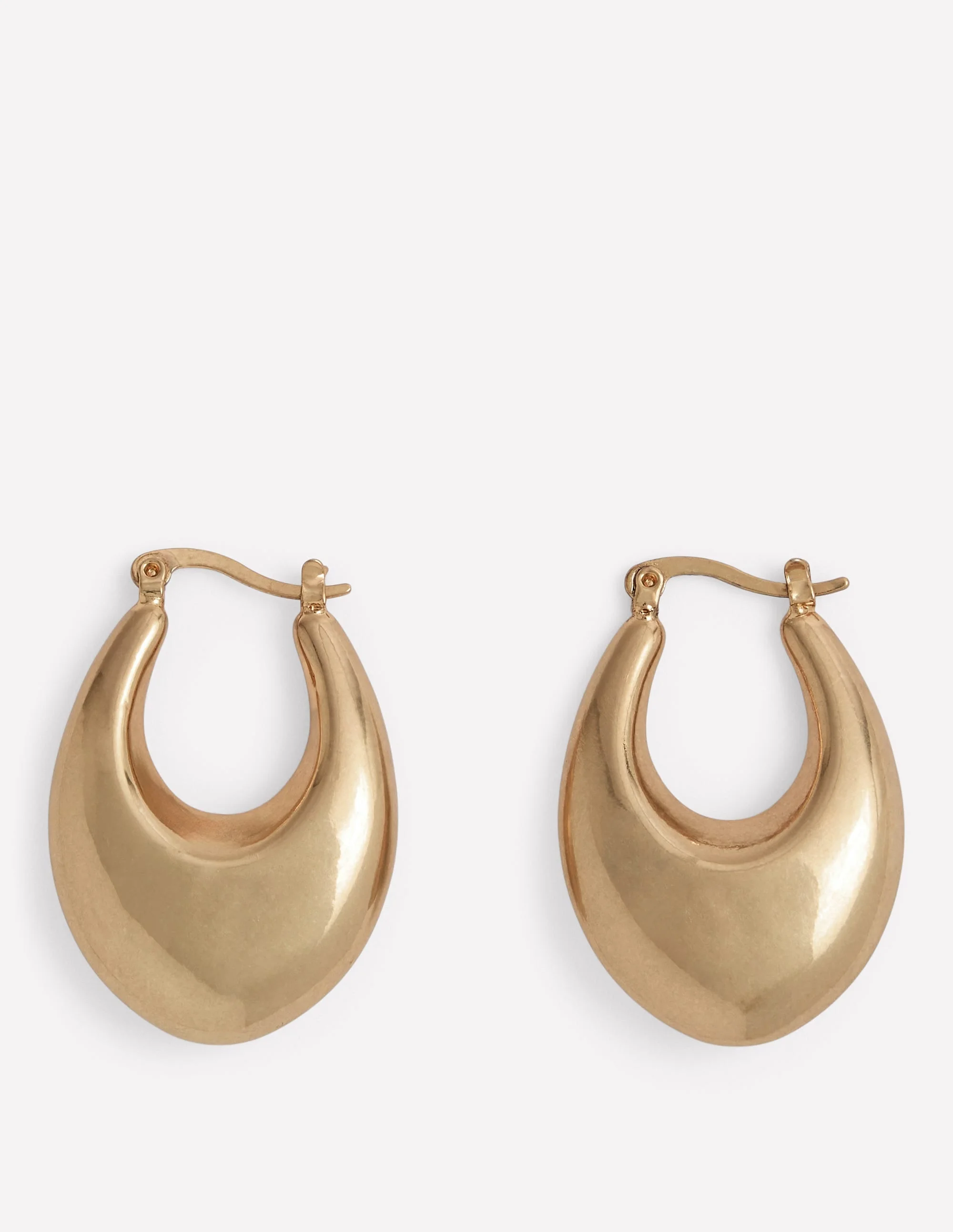 Chunky Curve Hoops-Gold Colour - 1