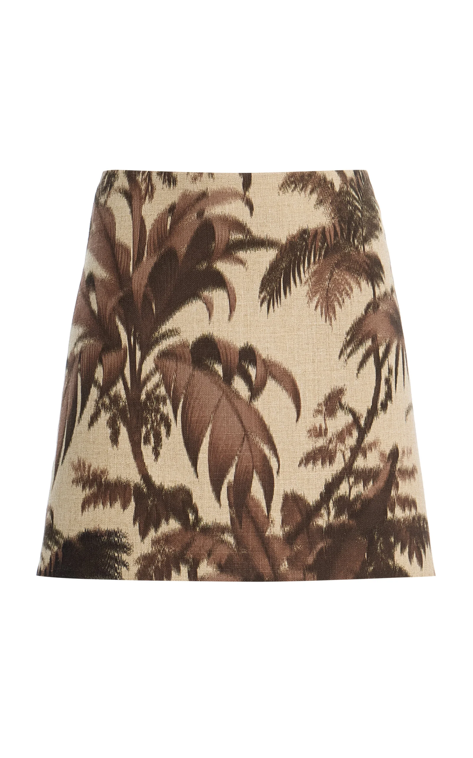 Palm-Tree-Printed Mini Skirt brown - 1