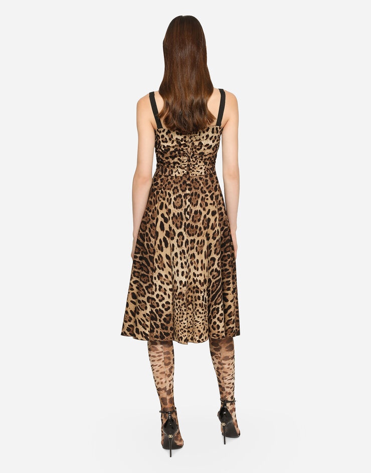 Leopard-print cady wrap dress - 3