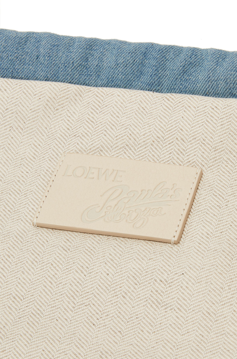 Fish drawstring pouch in denim 4