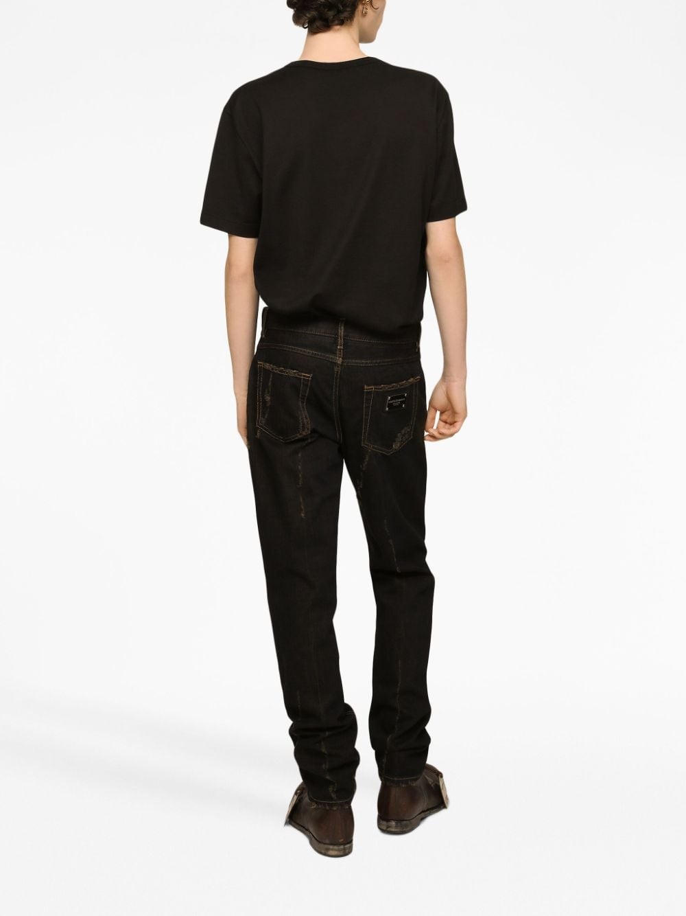embroidered-logo cotton T-shirt - 4