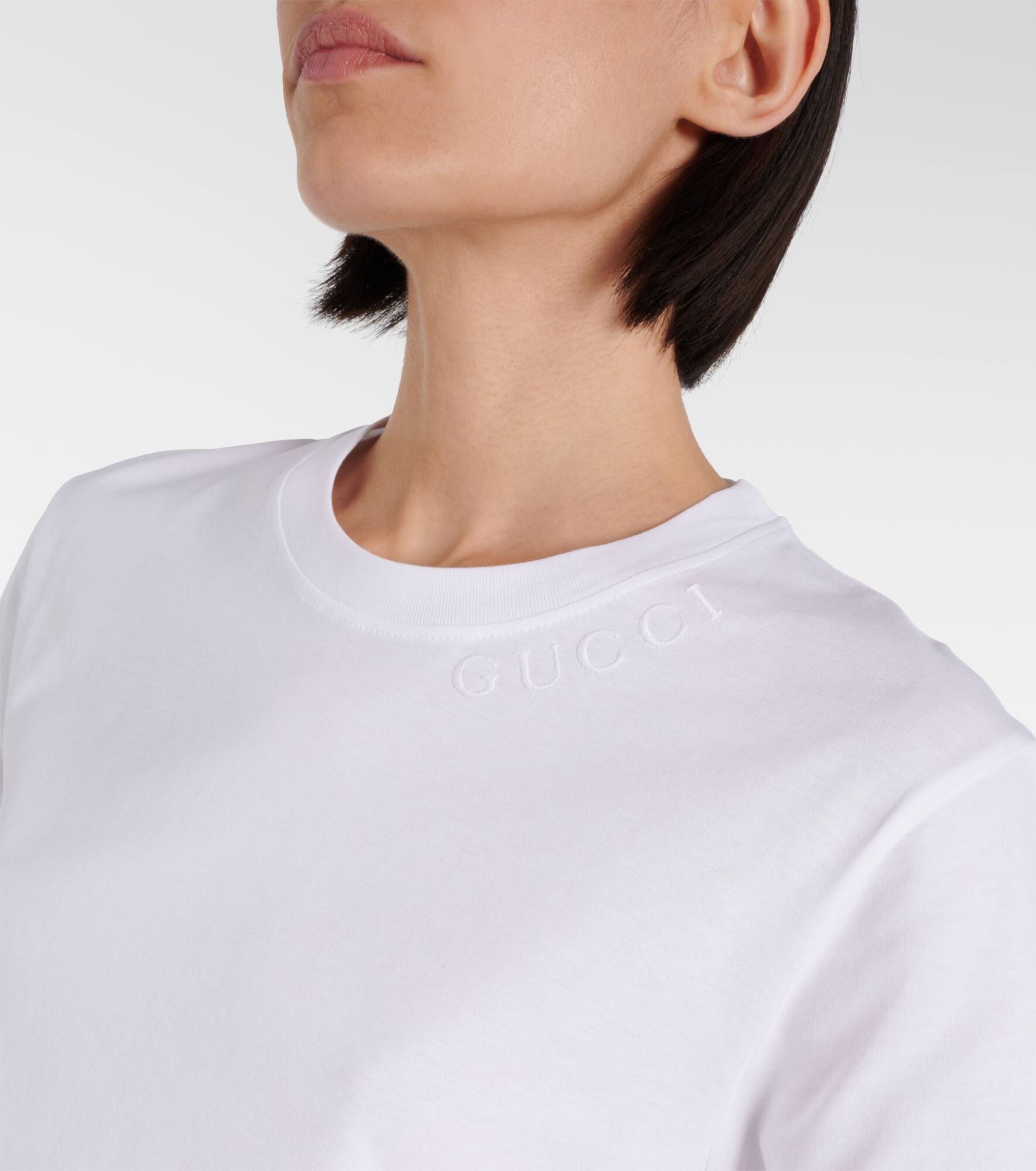 Embroidered cotton jersey T-shirt - 4