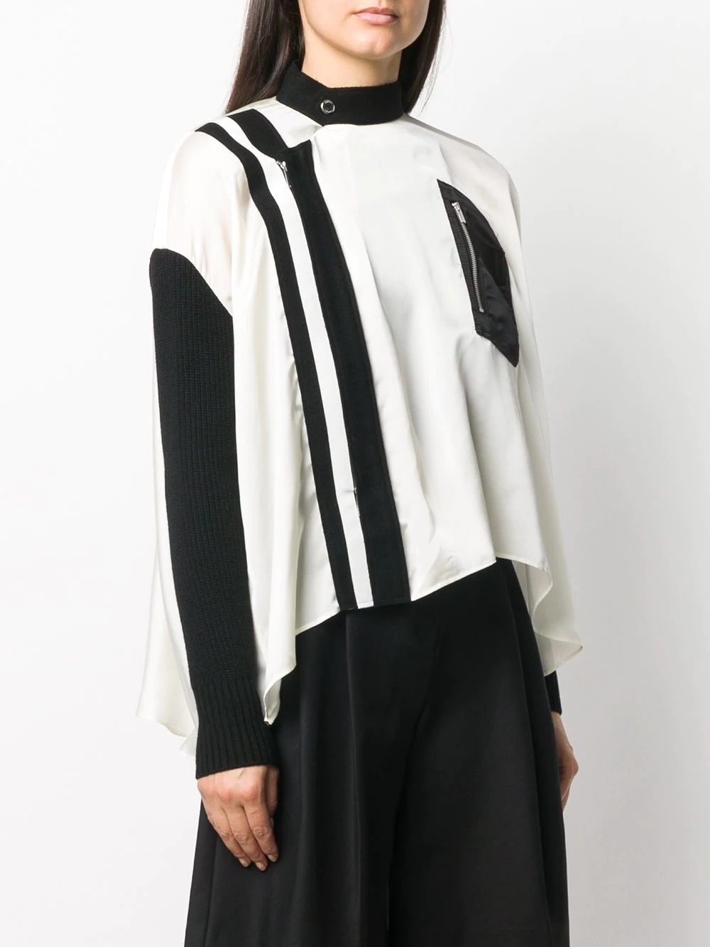 asymmetric zipped blouse - 3