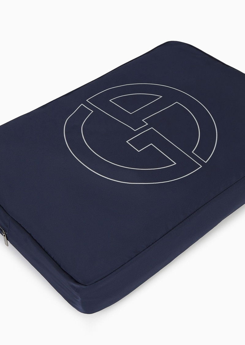 GIORGIO ARMANI Cotton beach towel with jacquard logo outlook