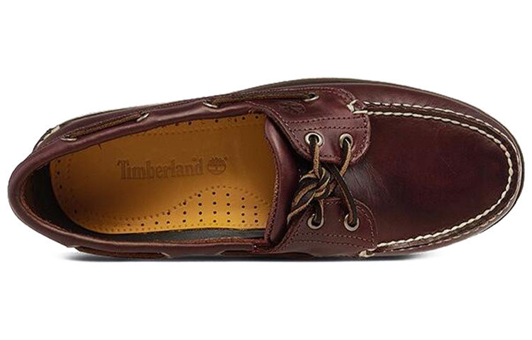 Timberland Leather Handmade Boat Shoes Brown 25077 - 3