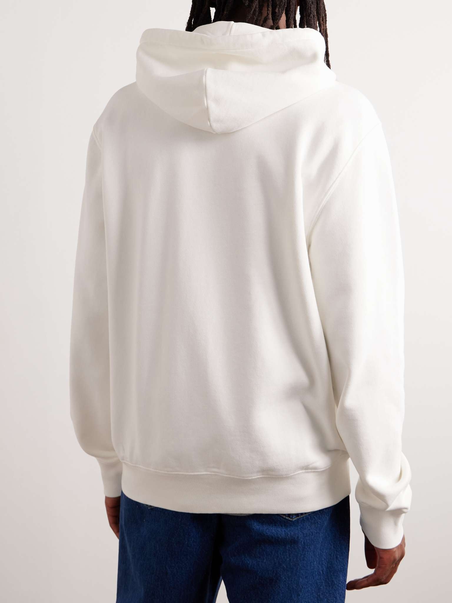 Logo-Embroidered Garment-Dyed Cotton-Jersey Hoodie - 3