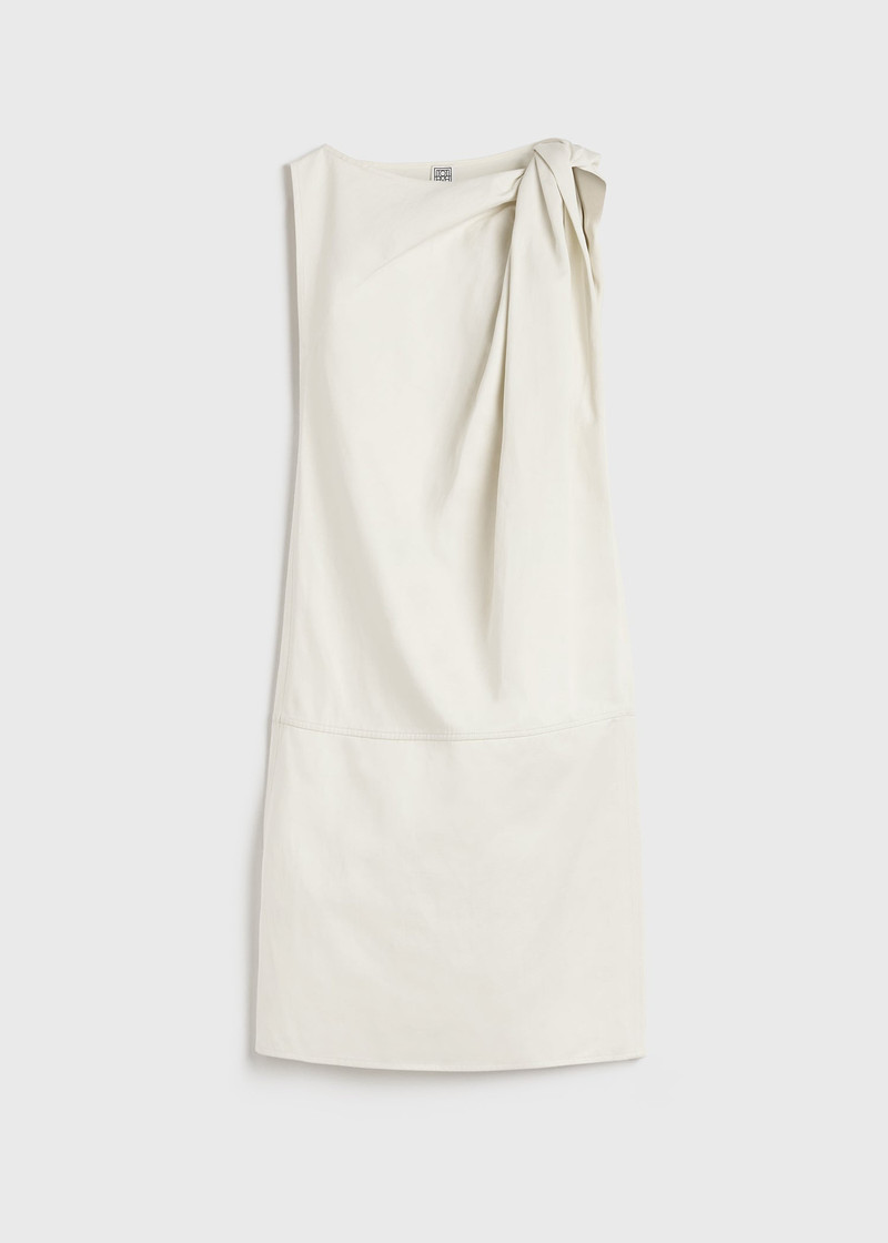 Shoulder-twist dress ecru - 1
