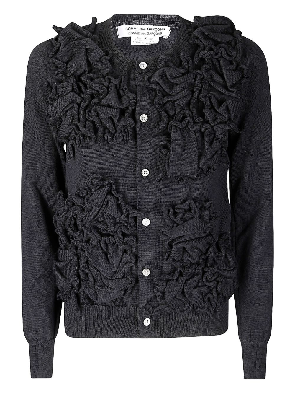 ruffle-detailing cardigan - 1