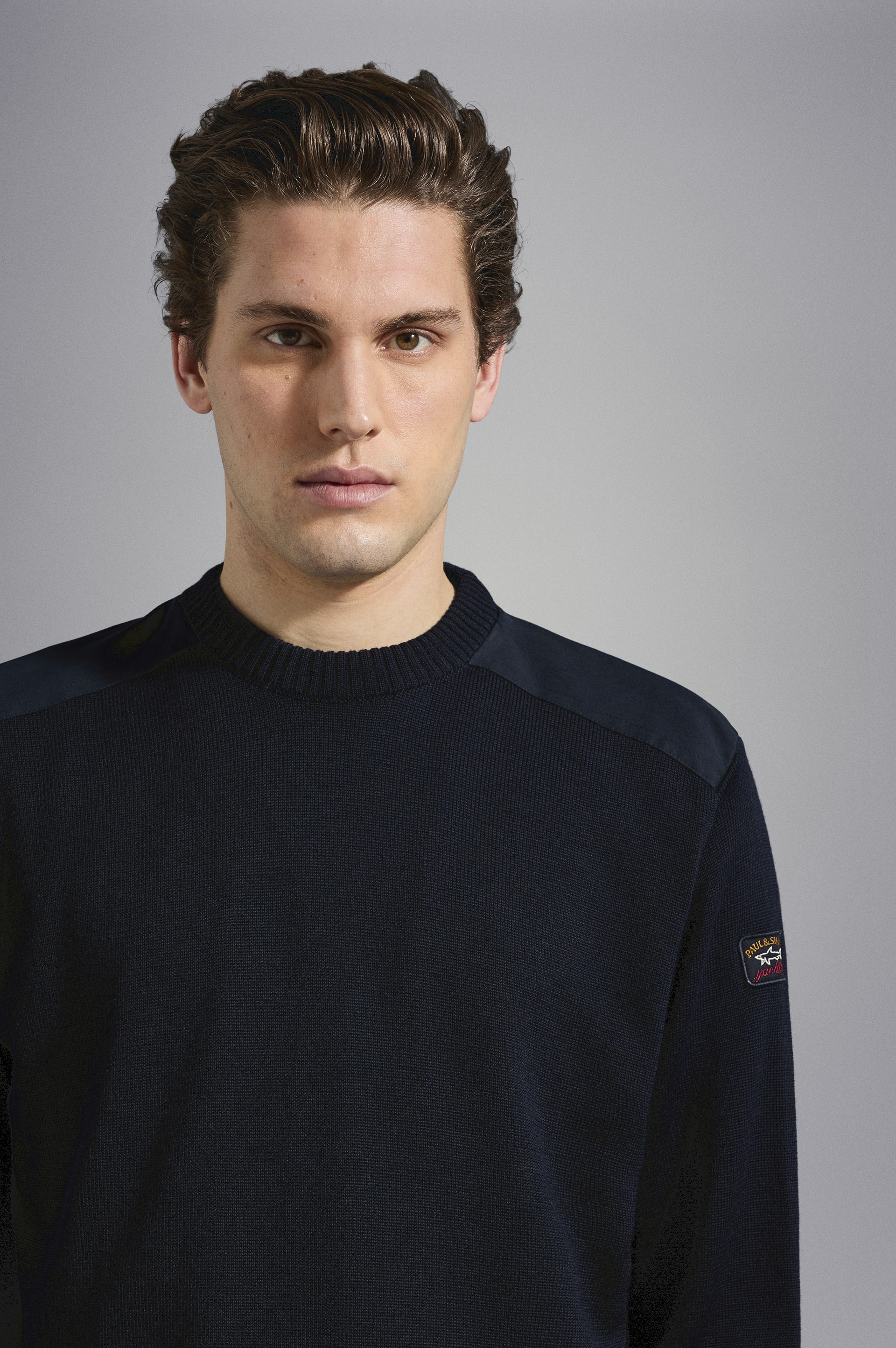 BRETAGNE WOOL CREW NECK WITH ICONIC BADGE - 4