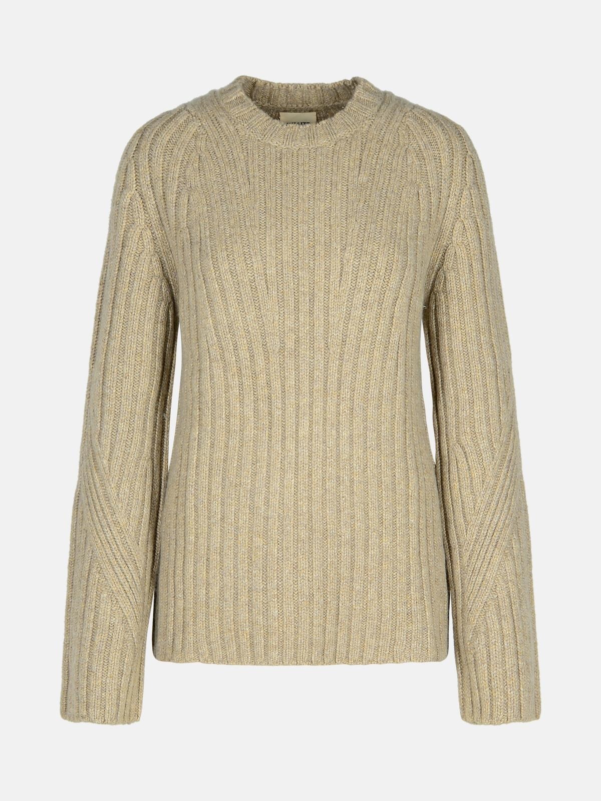 'CALVIN' BEIGE CASHMERE SWEATER - 1