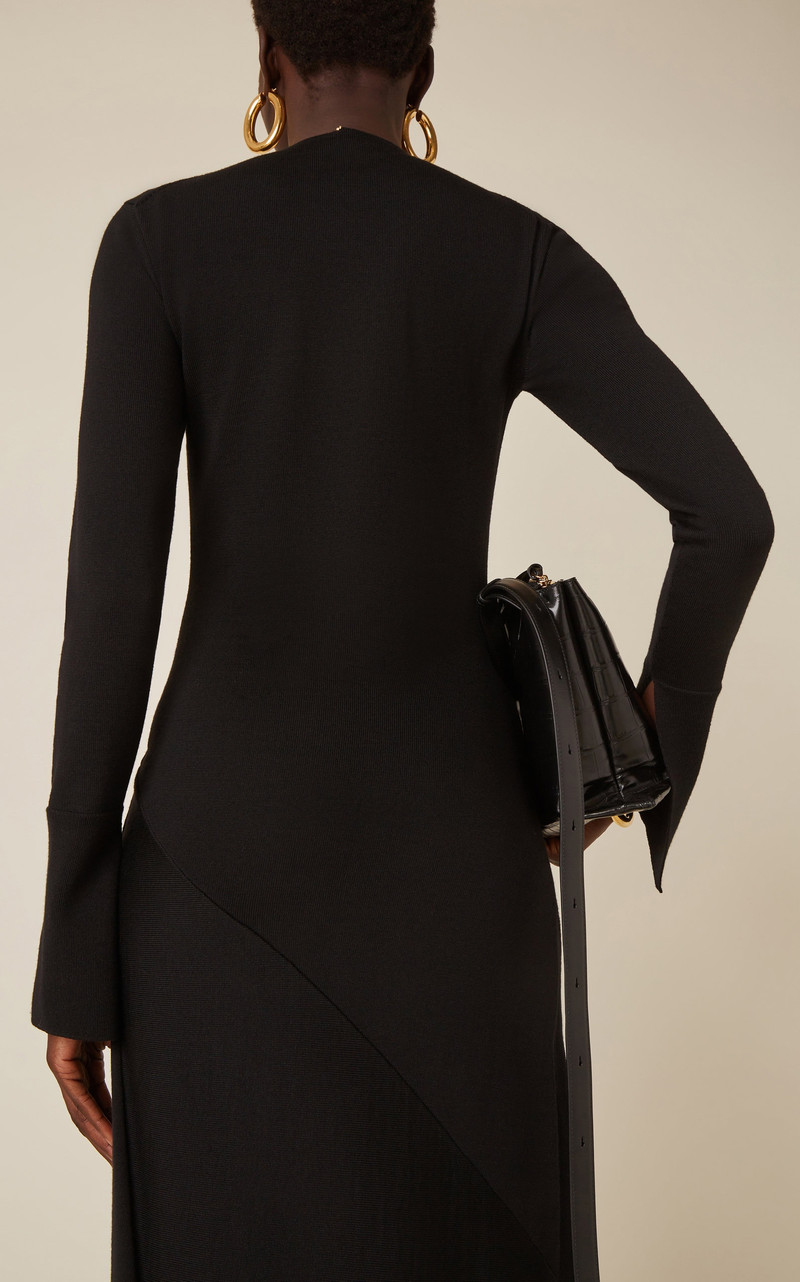 Necklace-Detailed Wool Midi Dress black 4