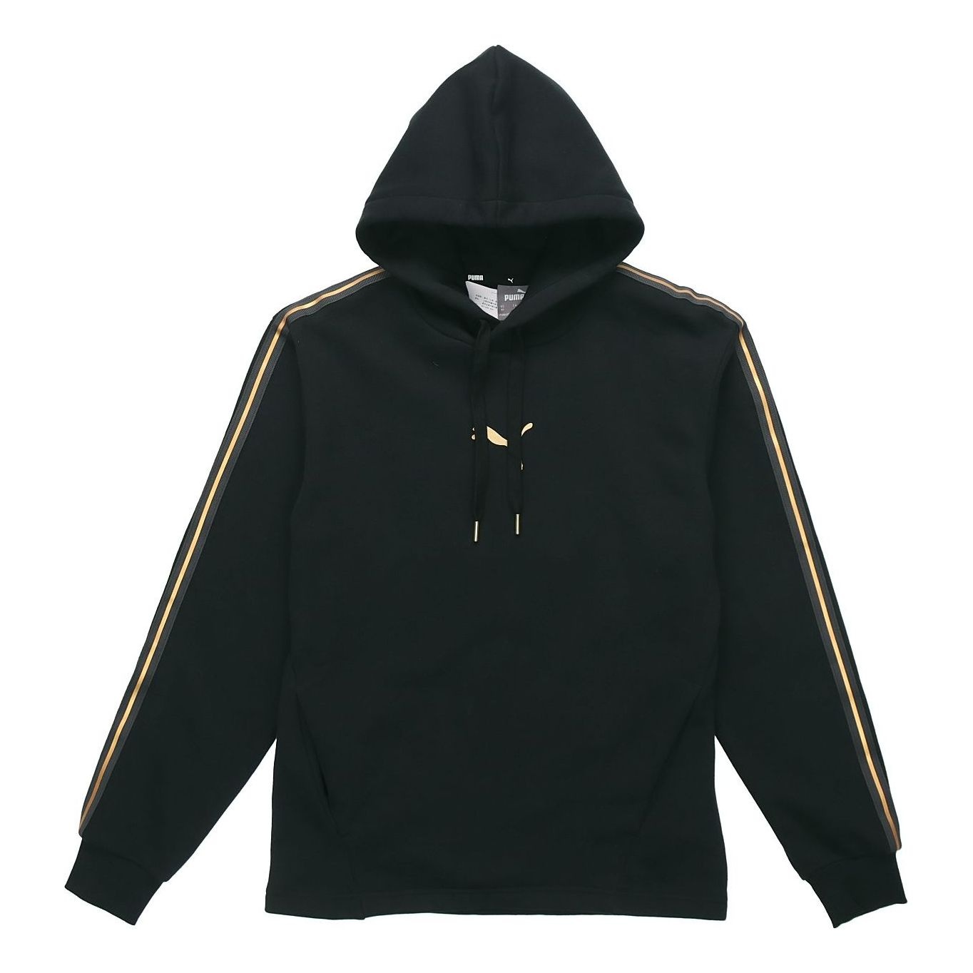 PUMA Metallic Logo Hoodie 'Black Gold' 587139-01 - 1