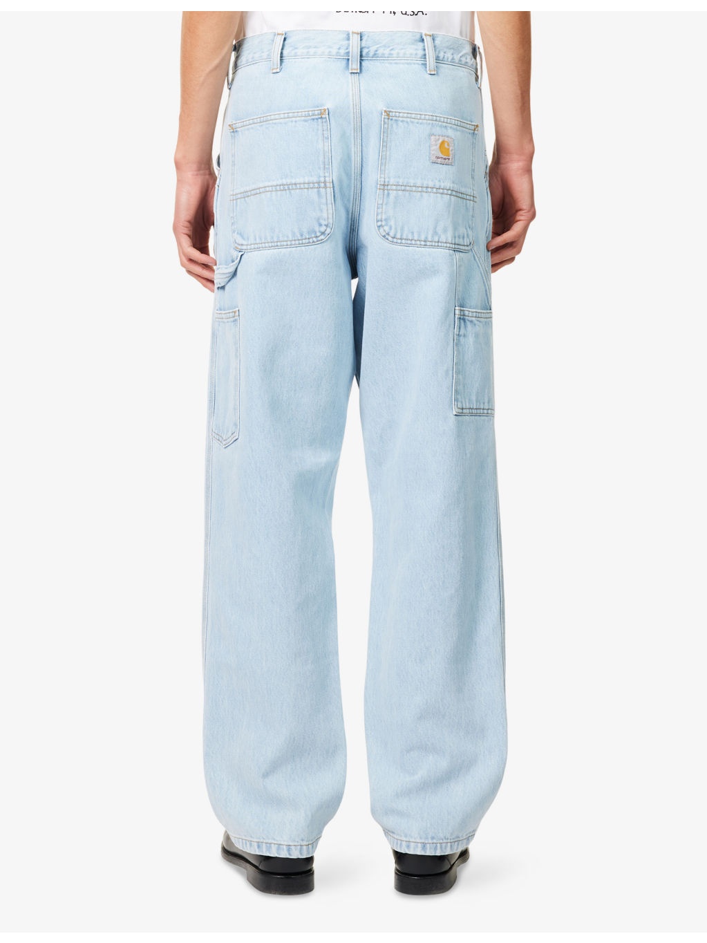 Single Knee Brand-Patch Denim Jeans - 4