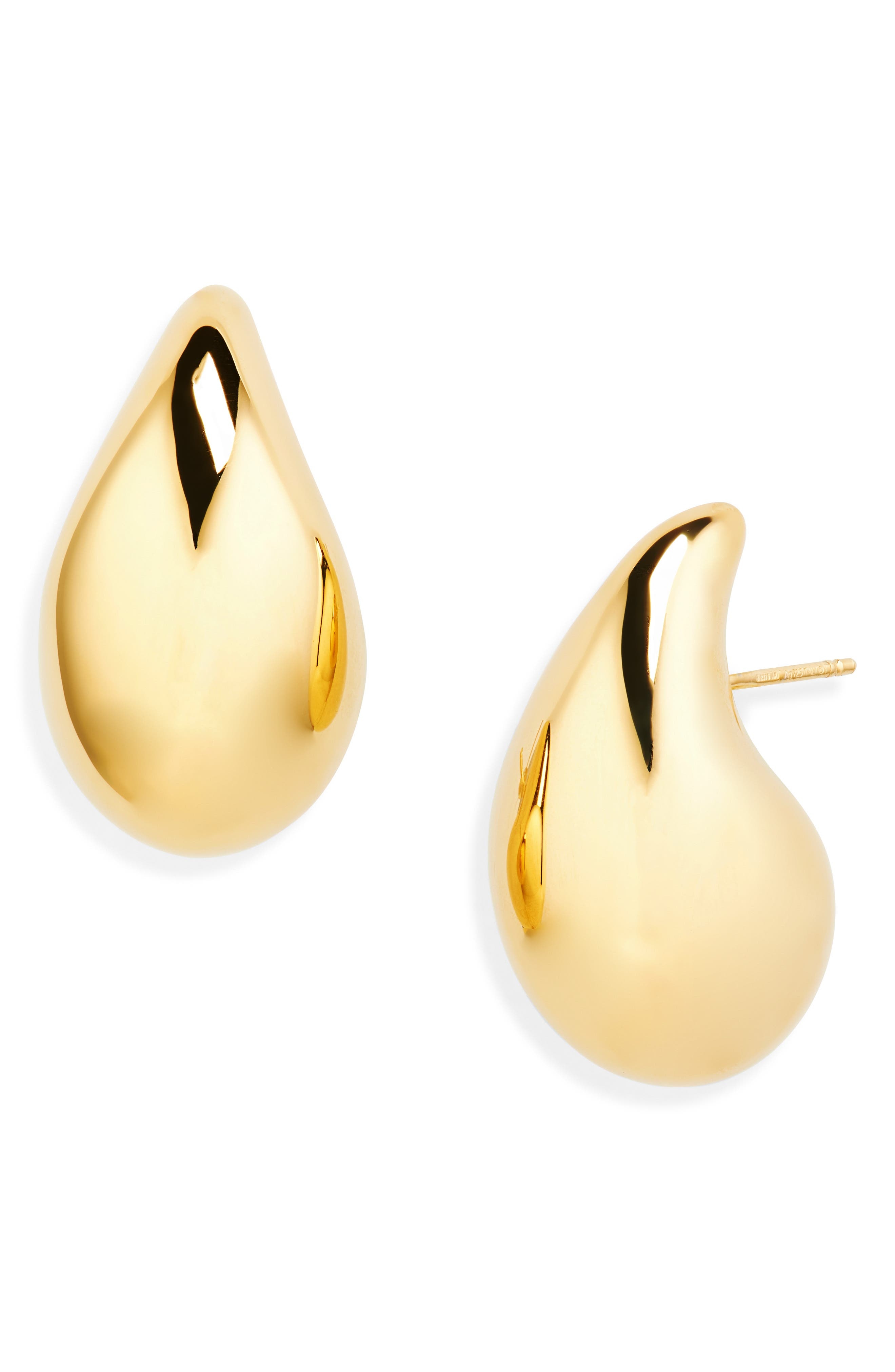 Bottega Veneta Small Drop Earrings in 8120 Yellow Gold at Nordstrom - 1
