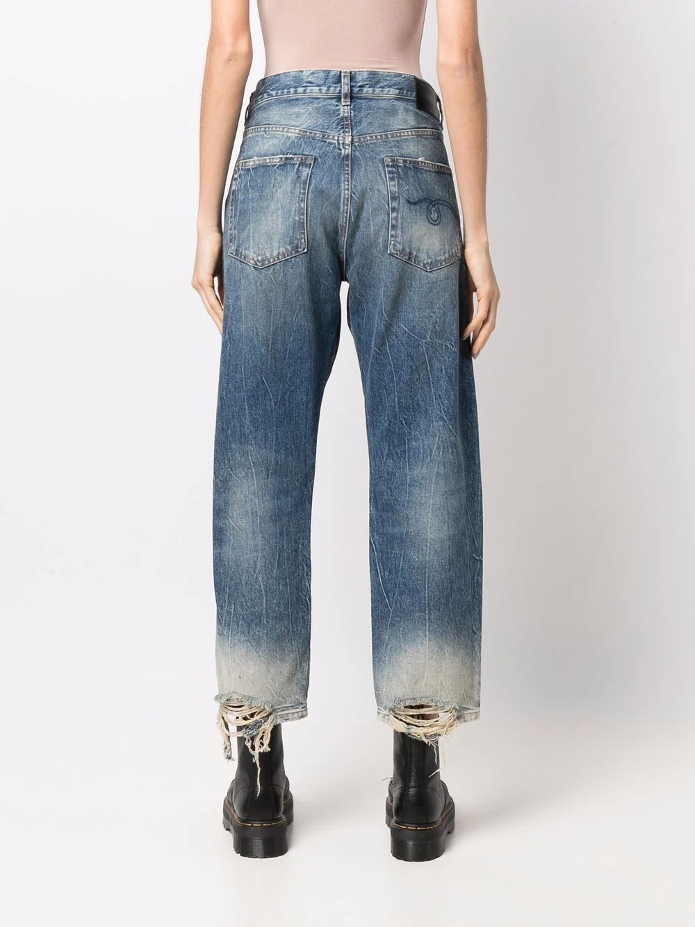 Kelly cropped distressed-hem jeans - 4