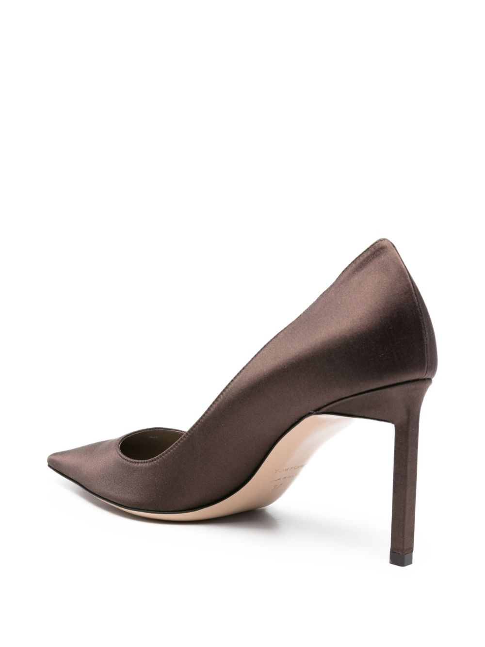 80mm pointed-toe satin pumps - 3