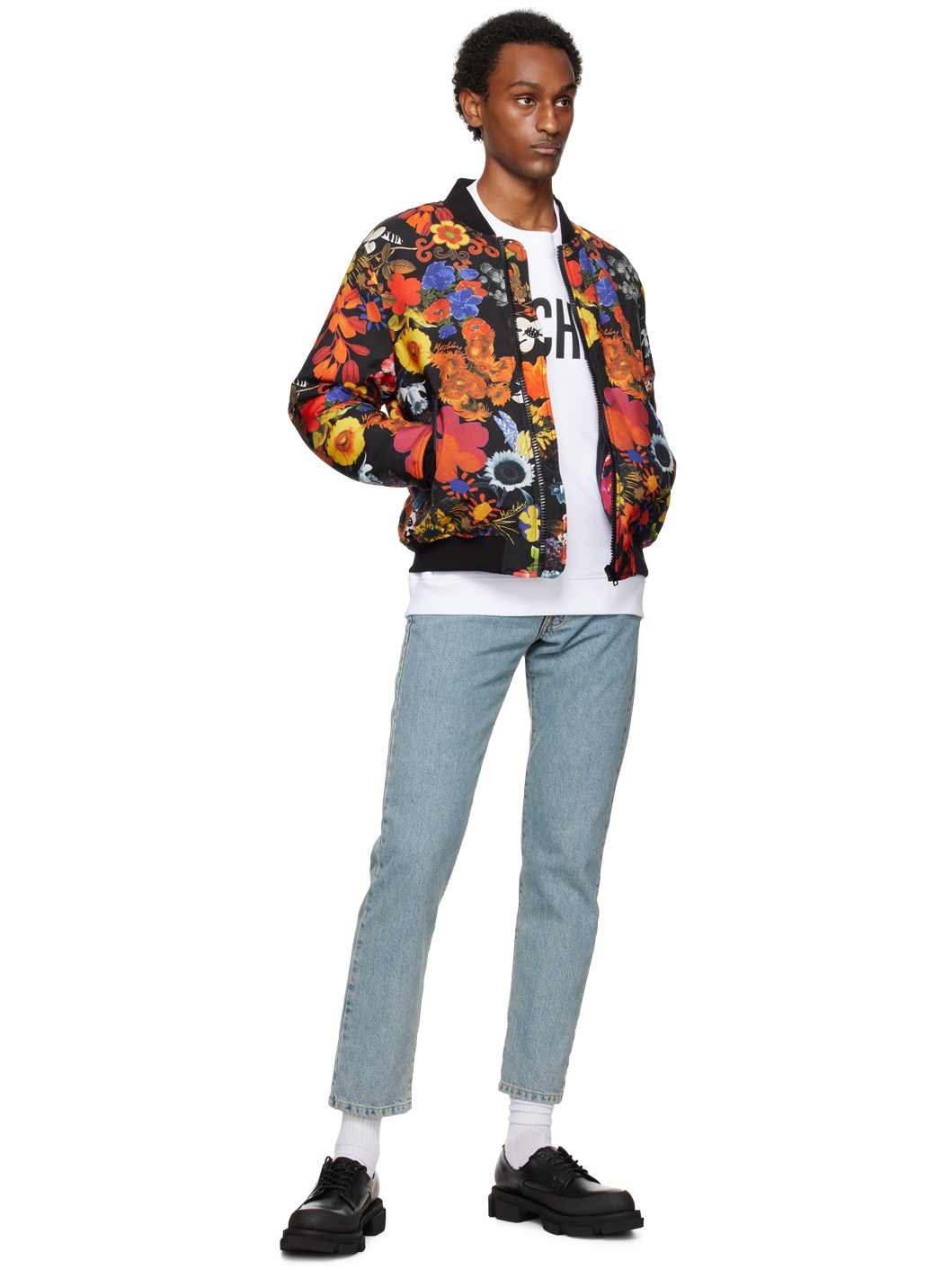 Multicolor Allover Flowers Bomber Jacket - 4