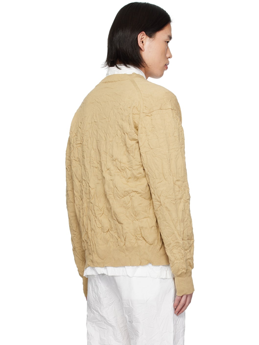 Beige Button Cardigan - 3