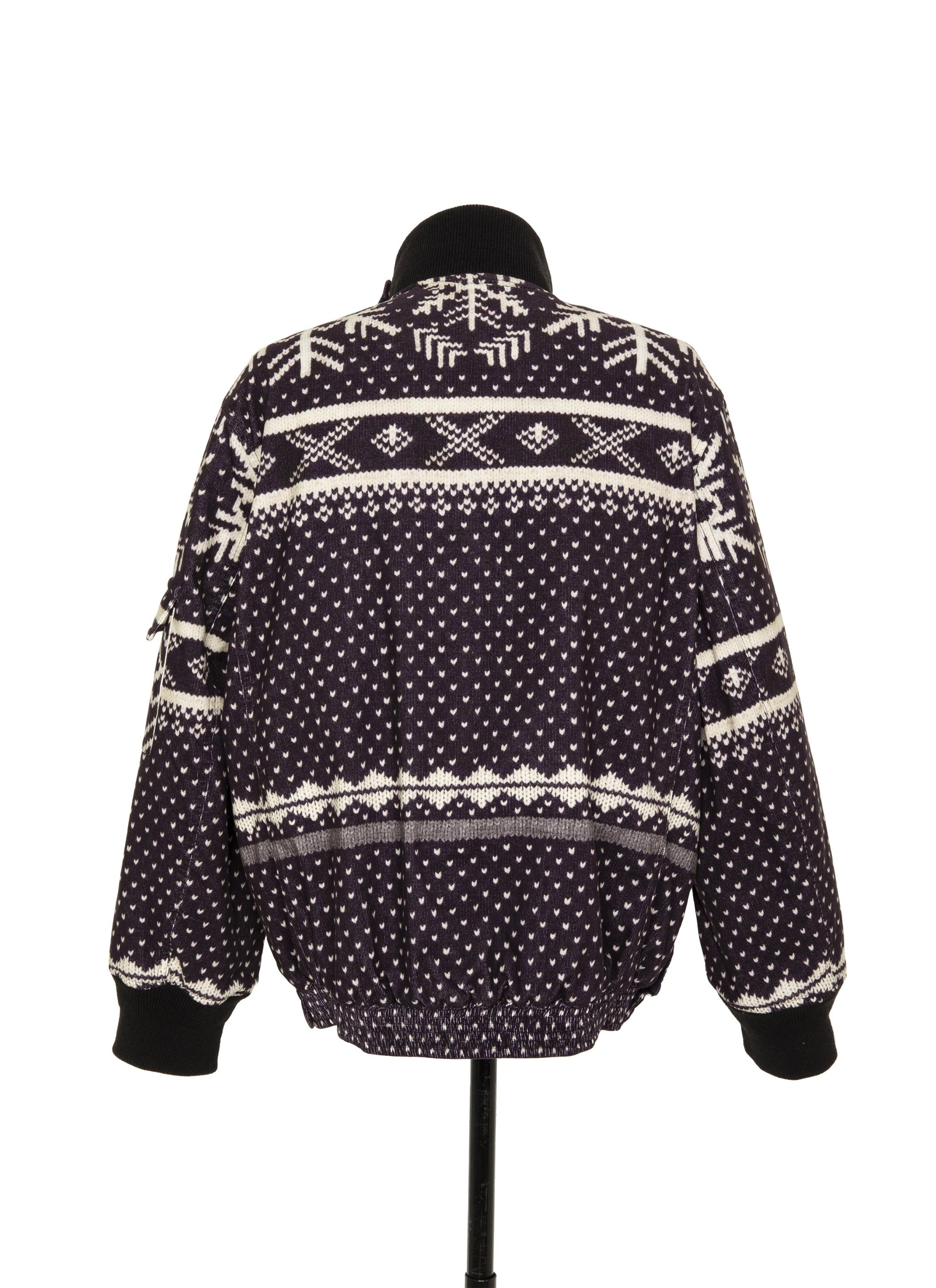Pattern Knit Print Blouson - 4