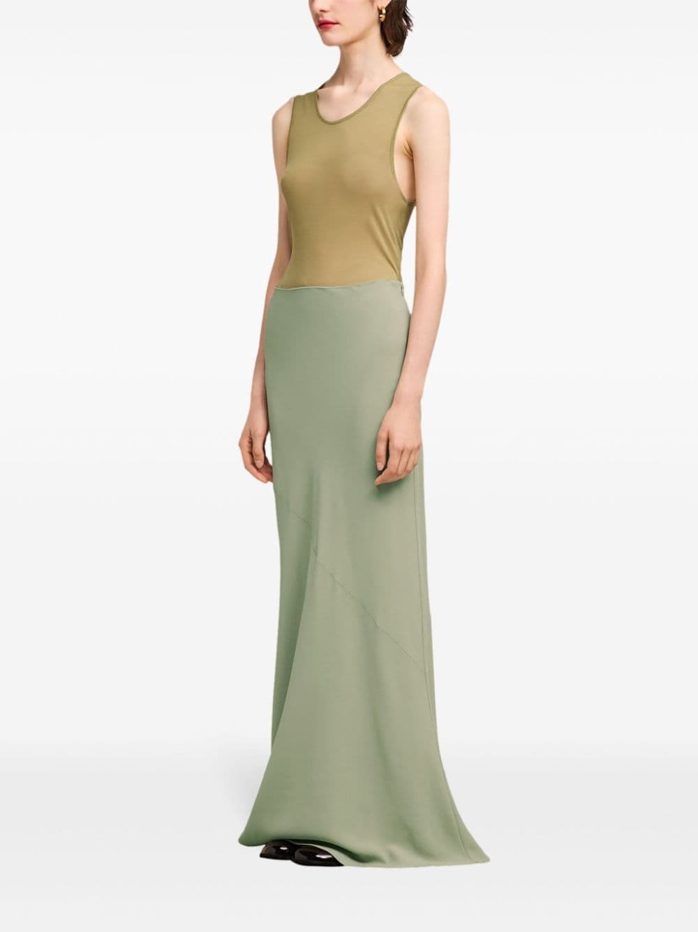 long bias-cut crepe skirt - 3