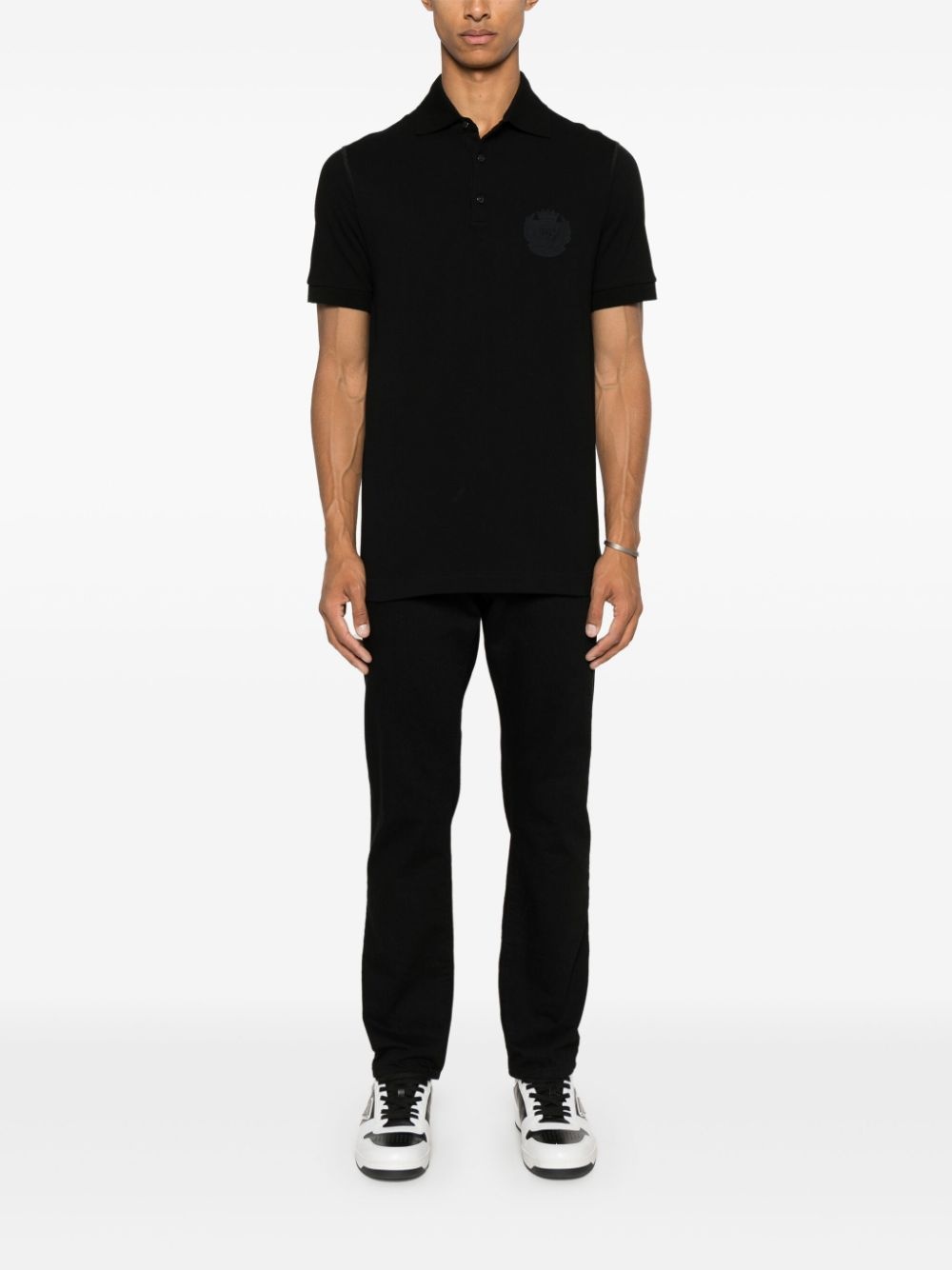 logo-embroidered cotton polo shirt - 2