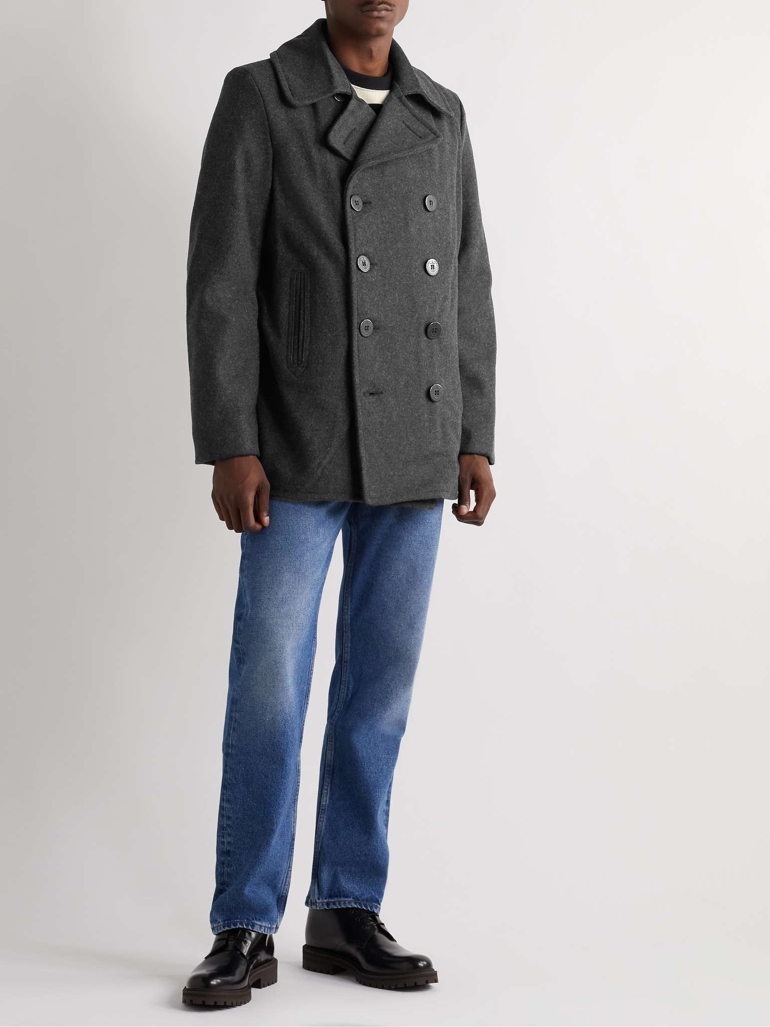 Slim-Fit Wool-Blend Peacoat - 2