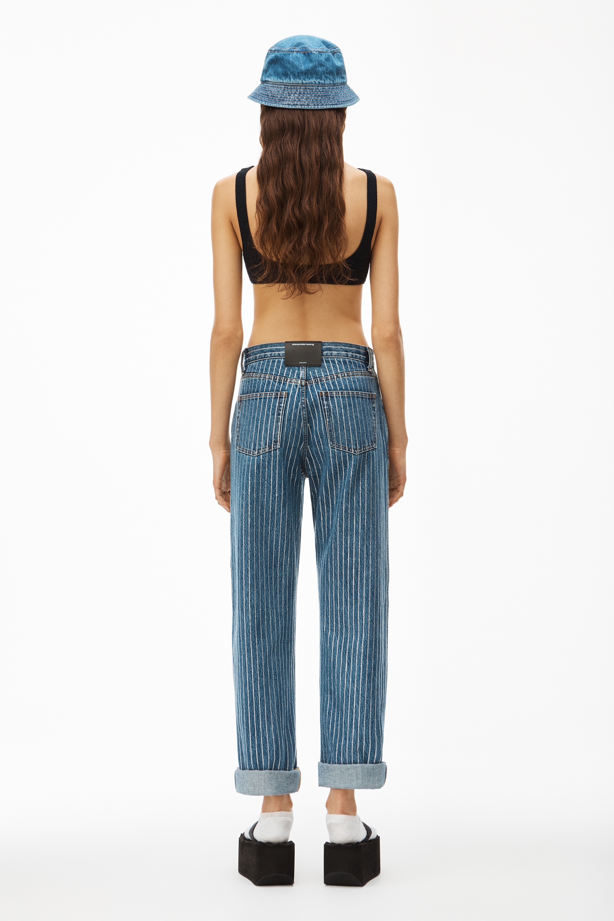BIKINI TOP IN TEXTURED LOGO JERSEY - 4