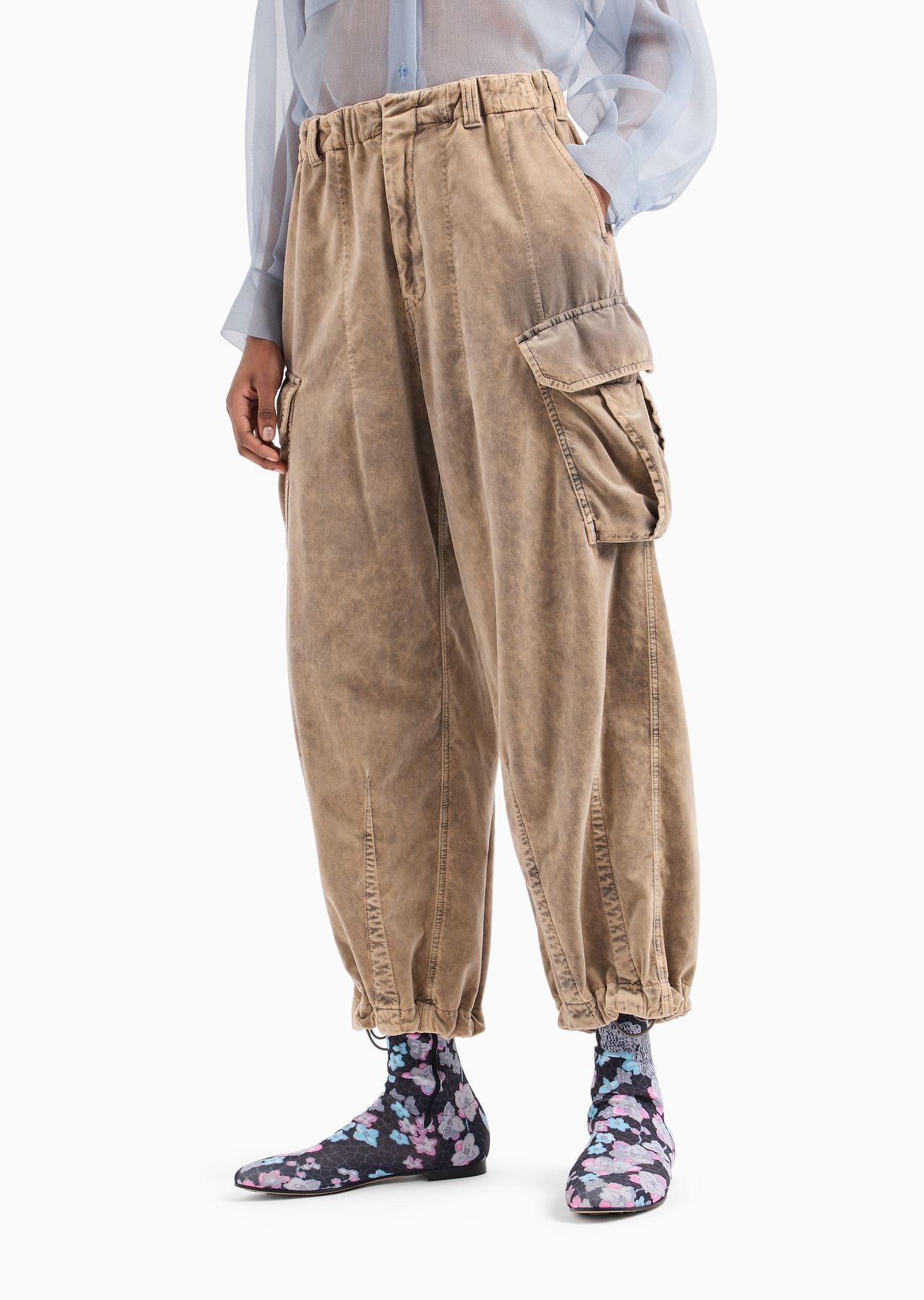 Cotton-velvet cargo trousers - 2