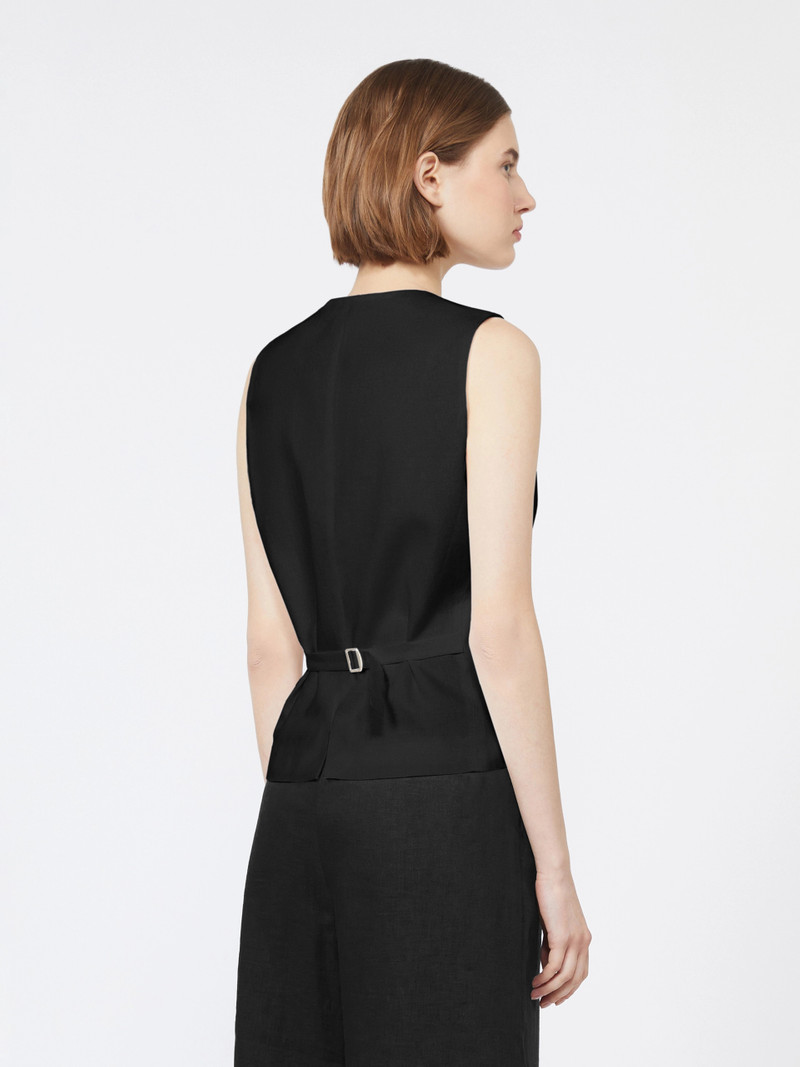 CARNET Linen canvas gilet - BLACK 4