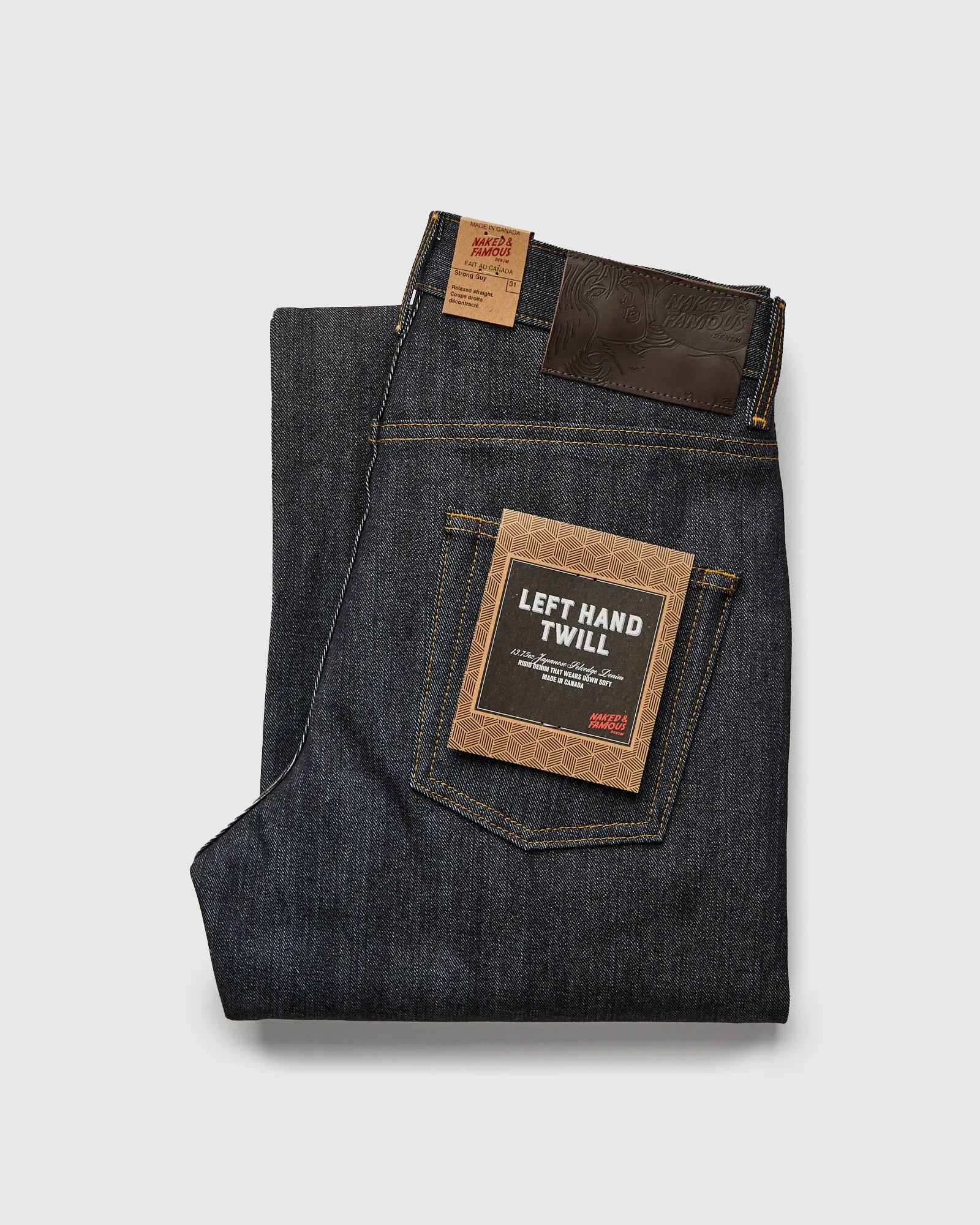 "Left Hand Twill" 13.75oz Selvedge Denim - Strong Guy Fit - 1