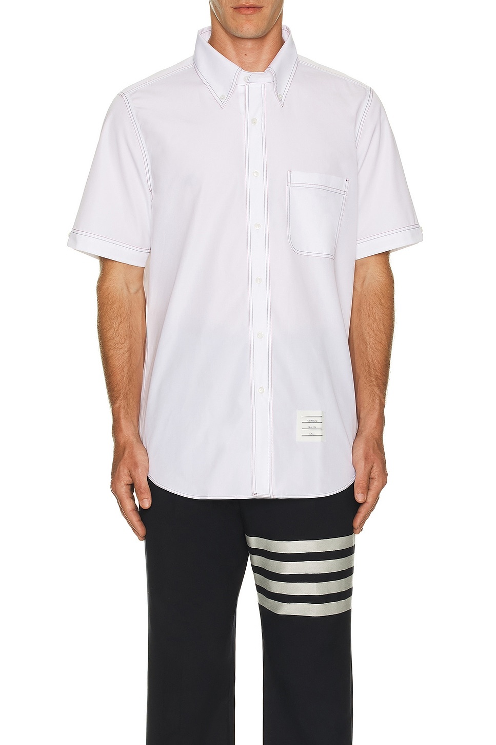 Straight Fit Button Down Shirt - 4