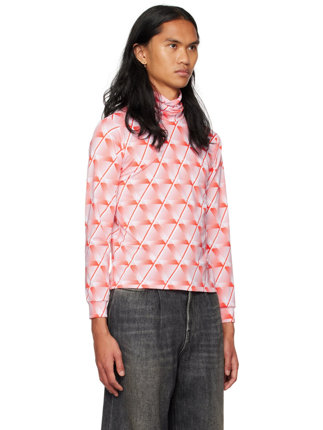 Orange Printed Turtleneck - 2