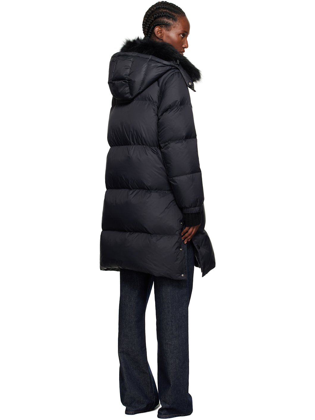 Black Long Down Coat - 3