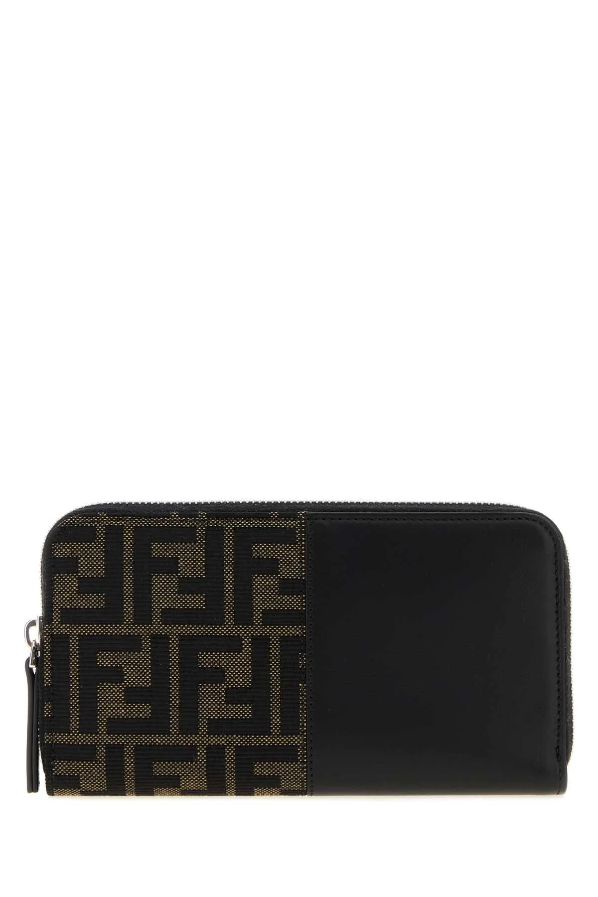 Fendi Men Two-Tone Jacquard And Leather Ff Wallet - 1