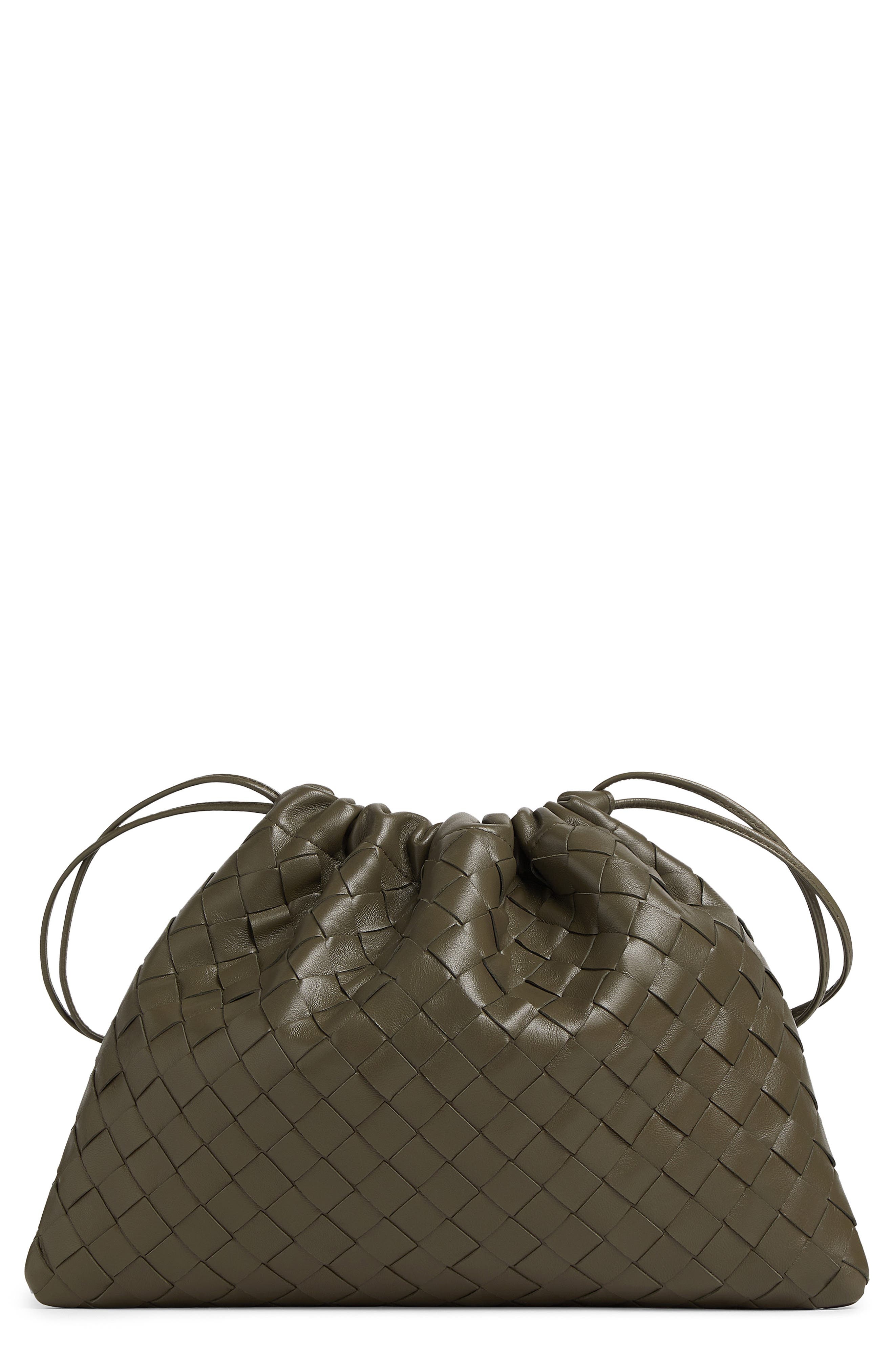 Bottega Veneta Medium Dustbag Intrecciato Leather Shoulder Bag in 3228 Cypress-Gold at Nordstrom - 1